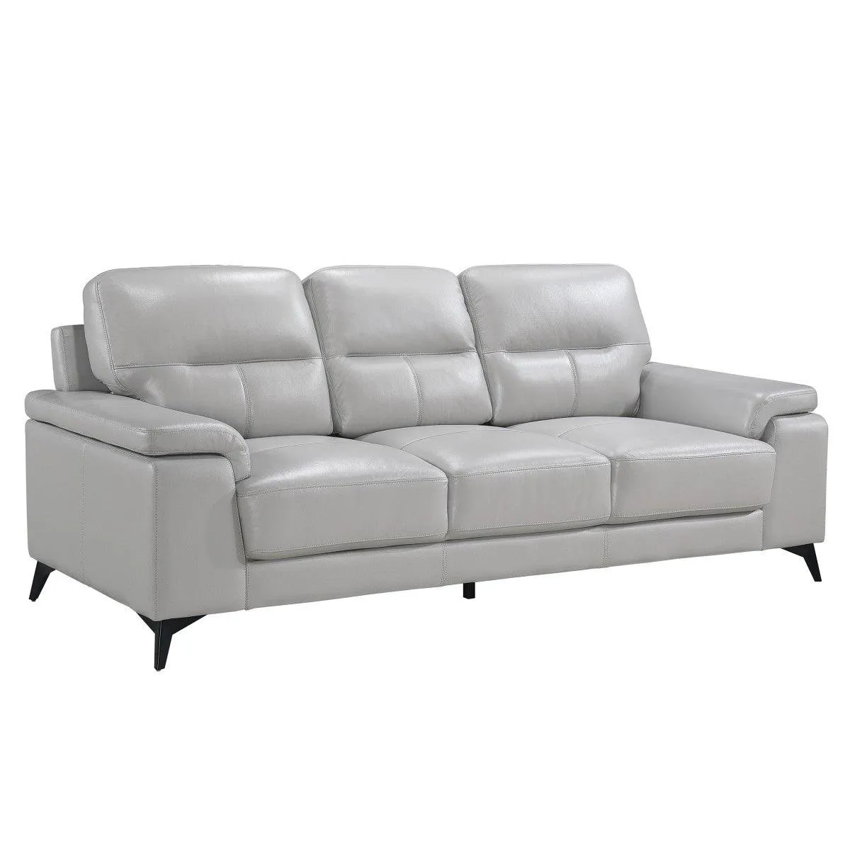 Mischa Silver Grain Top Grain Leather  Sofa - Image 3