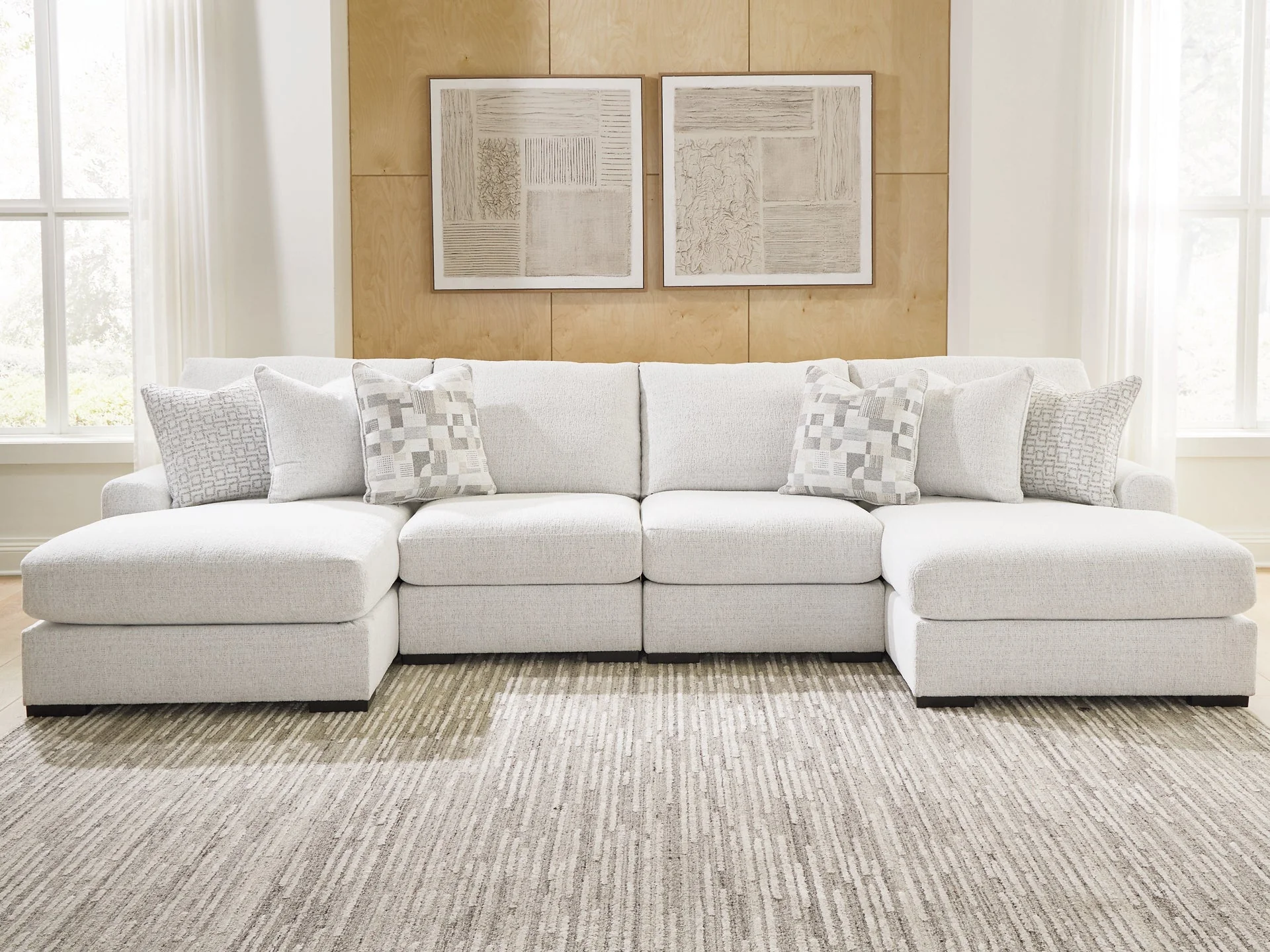 Misty-Lakes Chalk 4-Piece Double Chaise Sectional - Image 3