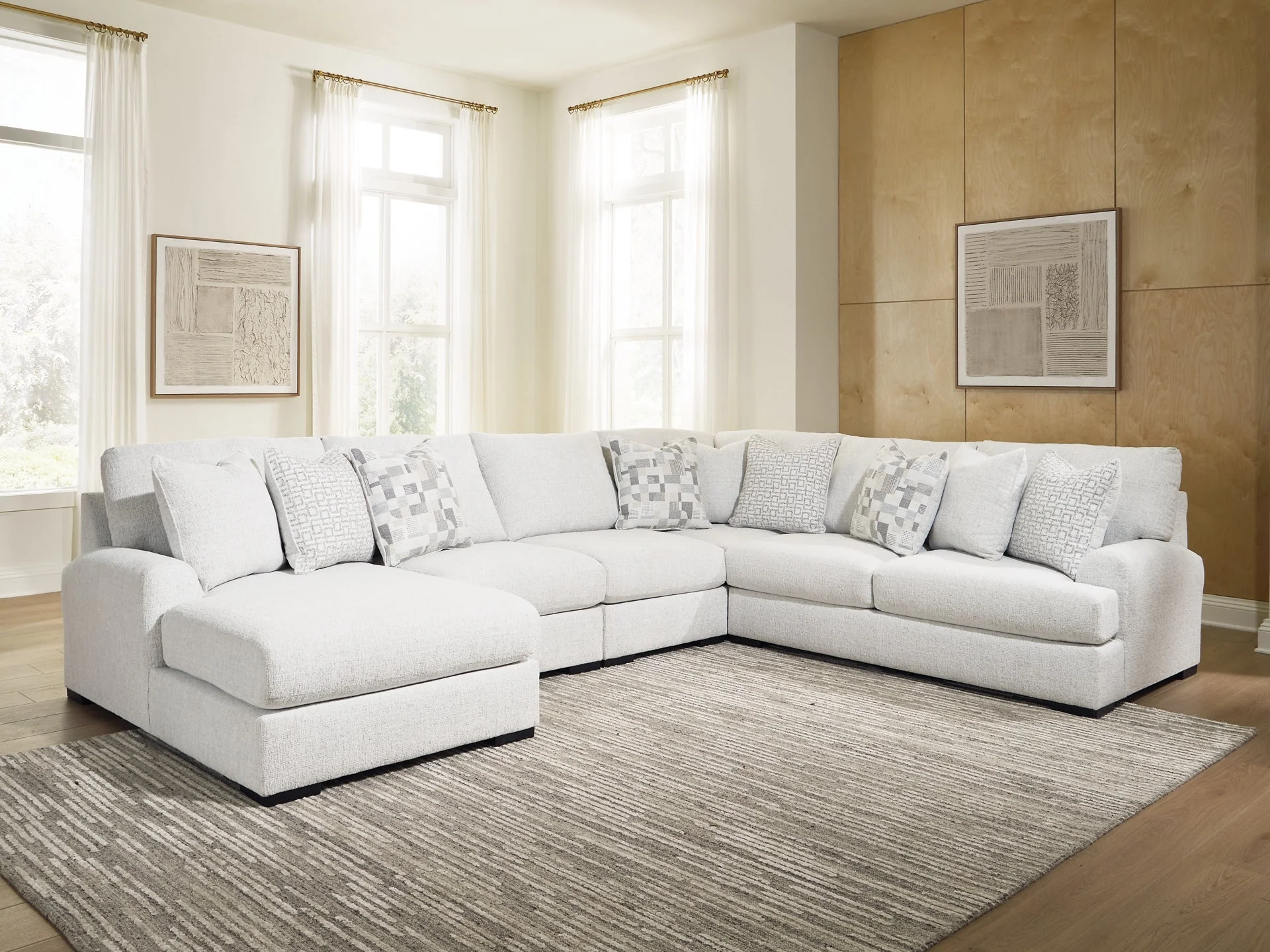 Misty-Lakes Chalk 5-Piece Sectional with LAF Chaise - Image 3