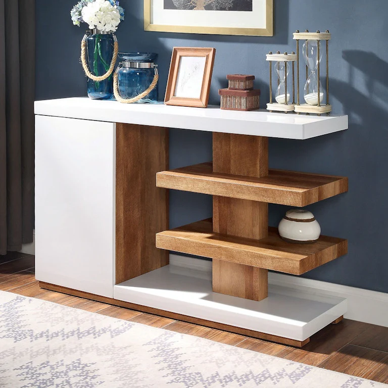 Moa White/Natural Tone Sofa Table