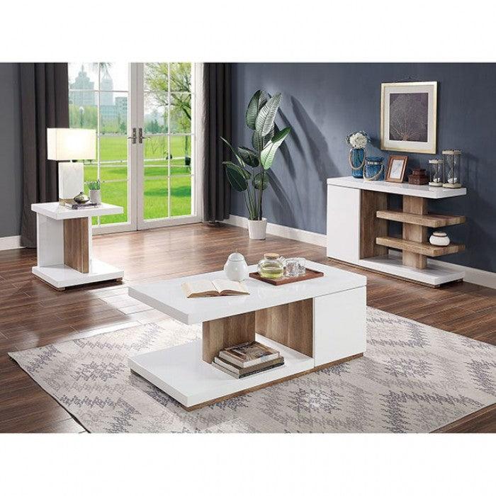 Moa White/Natural Tone Sofa Table - Image 2