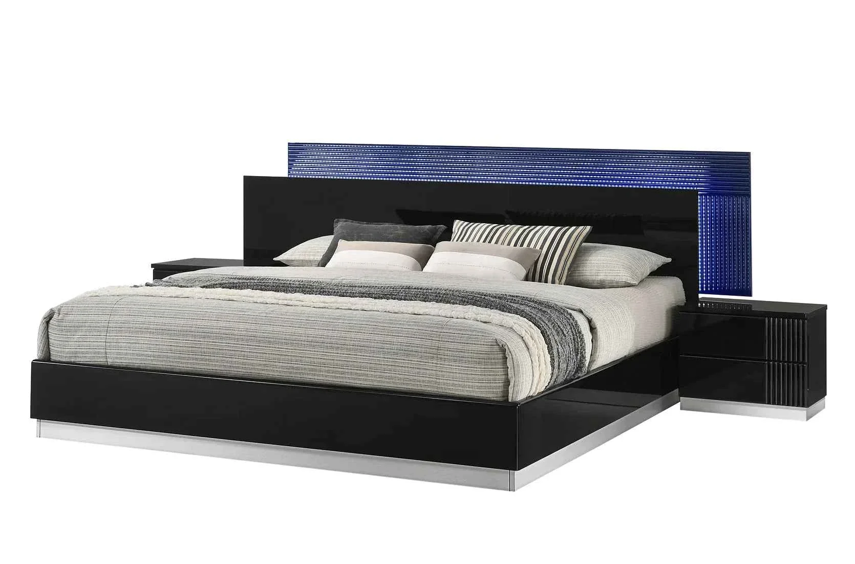 Modena Black LED Italian Bedroom Set - Image 2