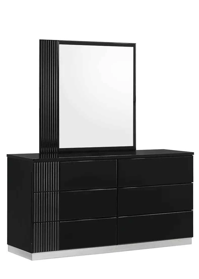 Modena Black LED Italian Bedroom Set - Image 3