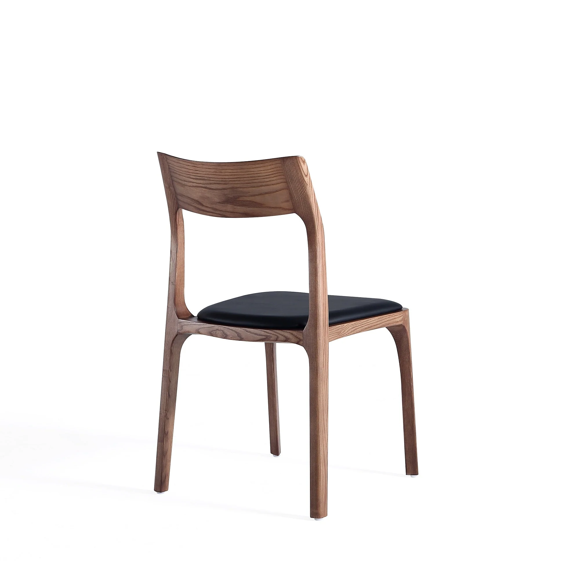 Moderno Stackable Dining Chair in Walnut and Black (Set of 4) - Image 7