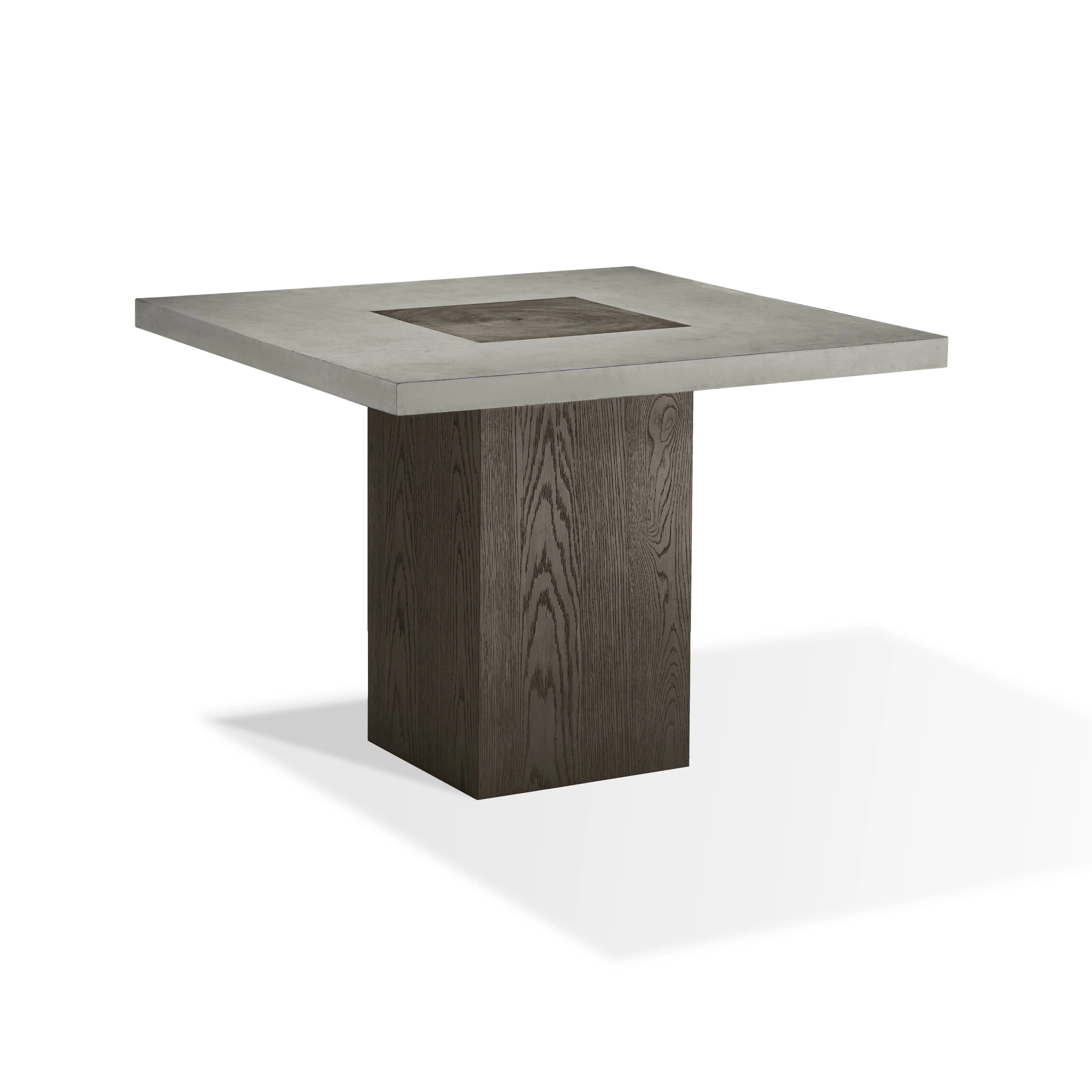 Modesto Concrete Top Wood Base Dining Table in Natural Concrete and French Roast - Image 4