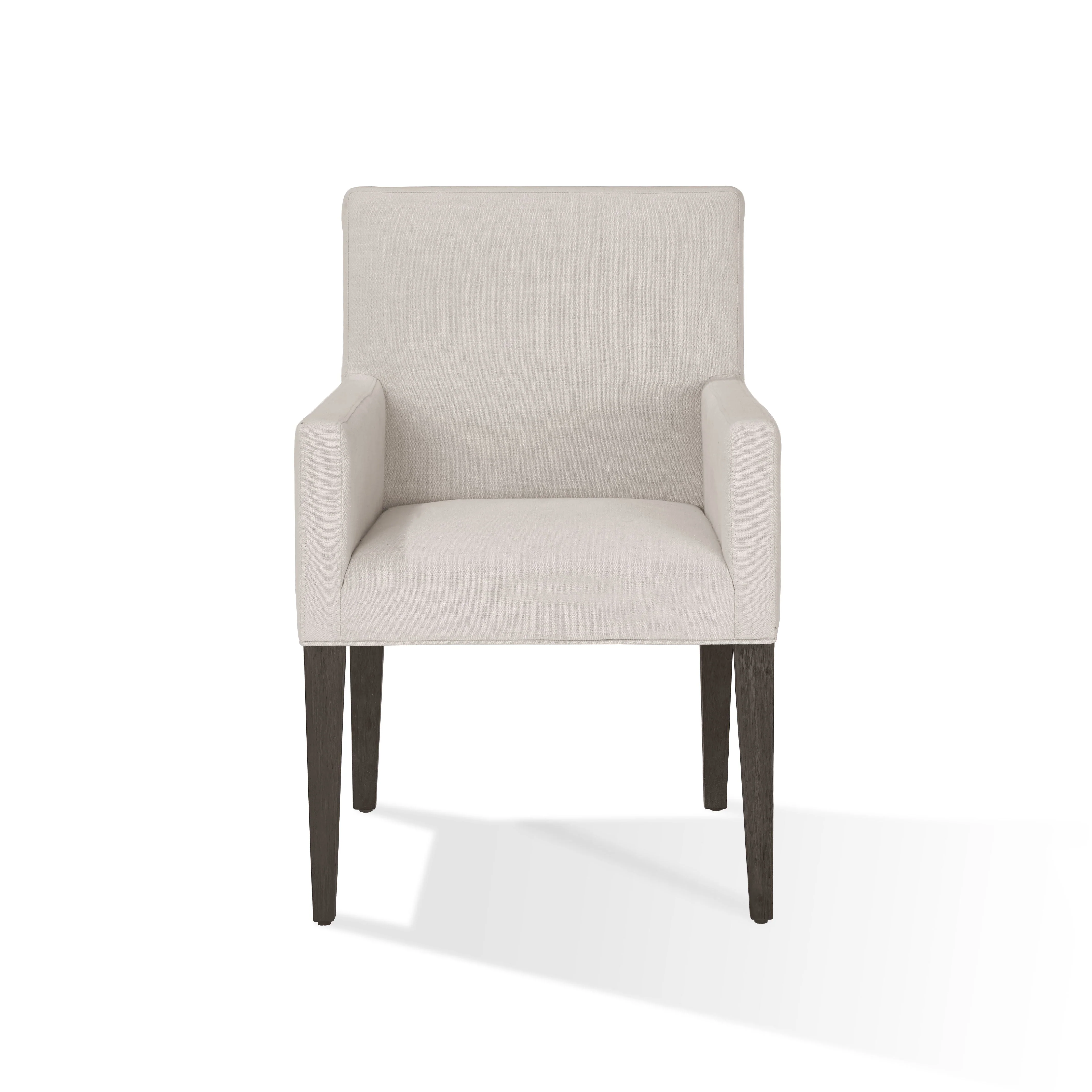 Modesto Upholstered Arm Chair in Abalone Linen and French Roast (Set of 2) - Image 5