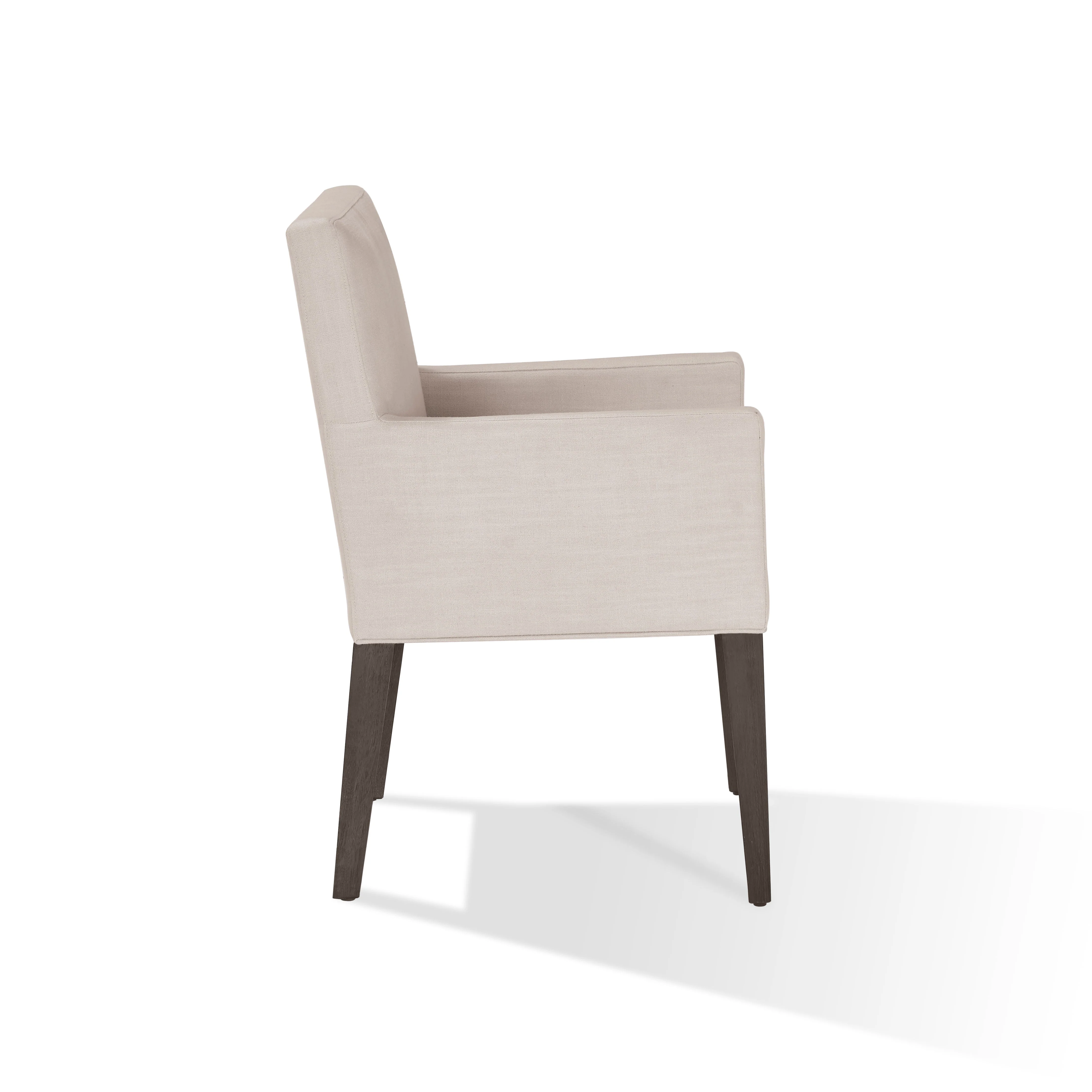 Modesto Upholstered Arm Chair in Abalone Linen and French Roast (Set of 2) - Image 6