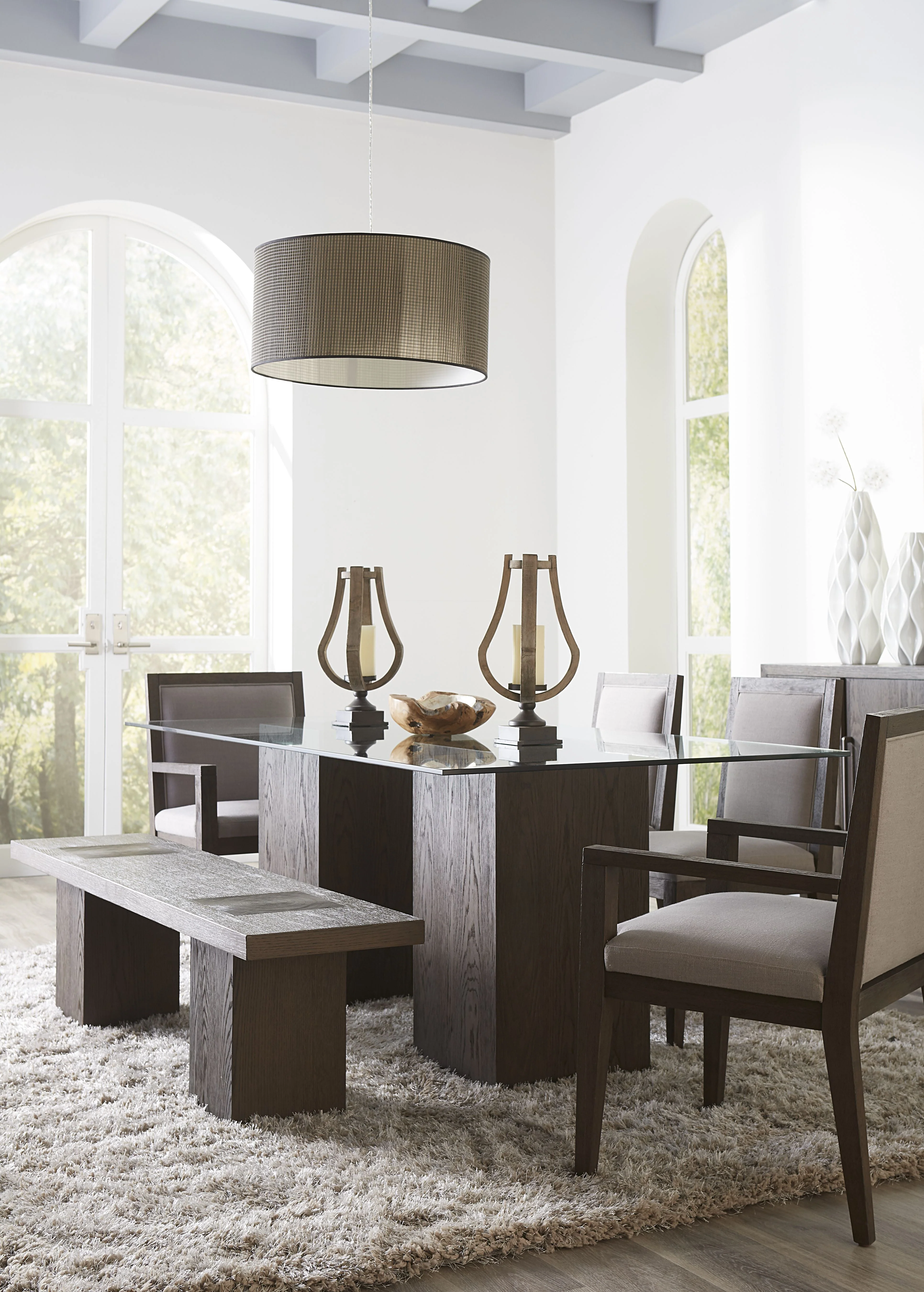 Modesto Wood Frame Upholstered Arm Chair in Koala Linen and French Roast (Set of 2) - Image 3