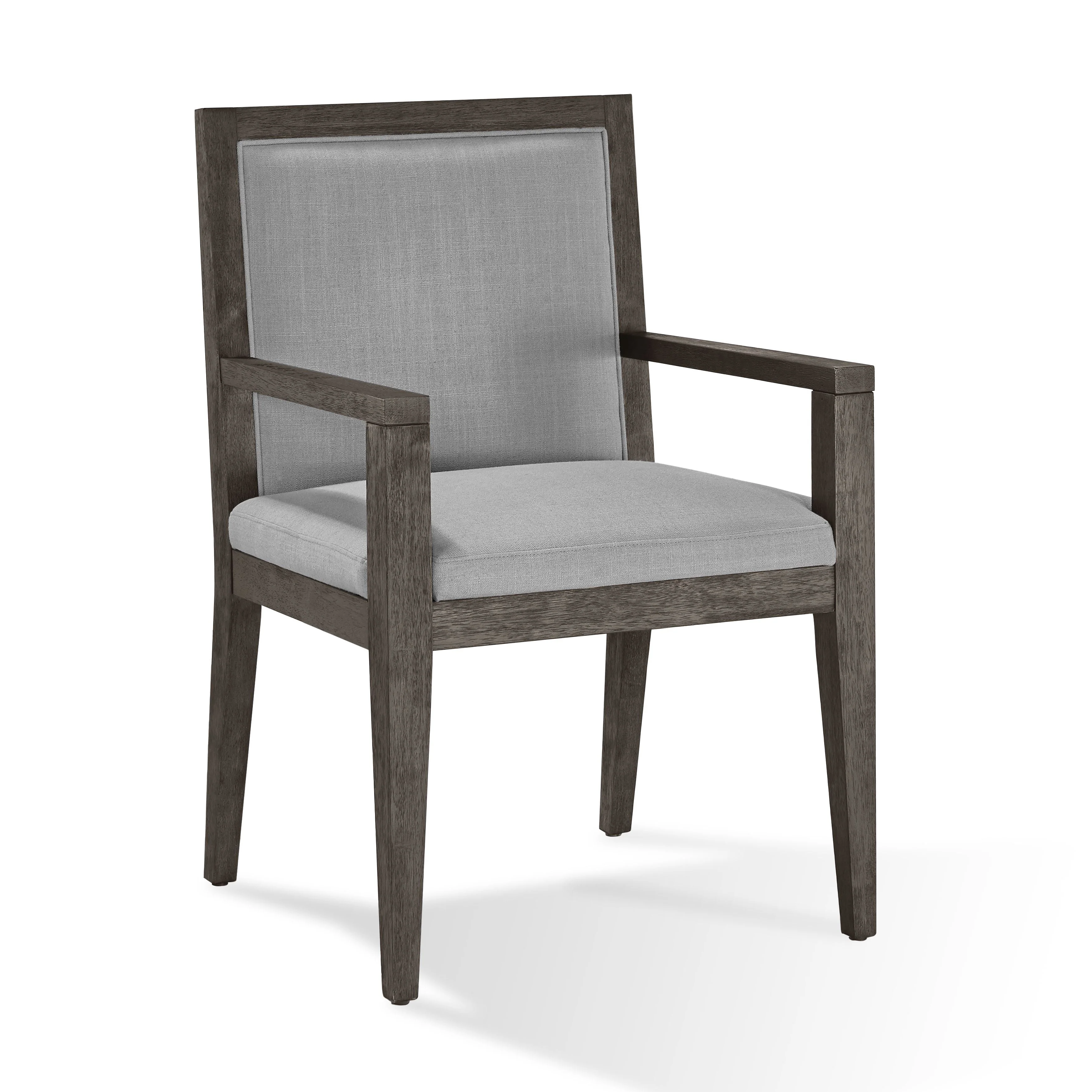 Modesto Wood Frame Upholstered Arm Chair in Koala Linen and French Roast (Set of 2) - Image 4