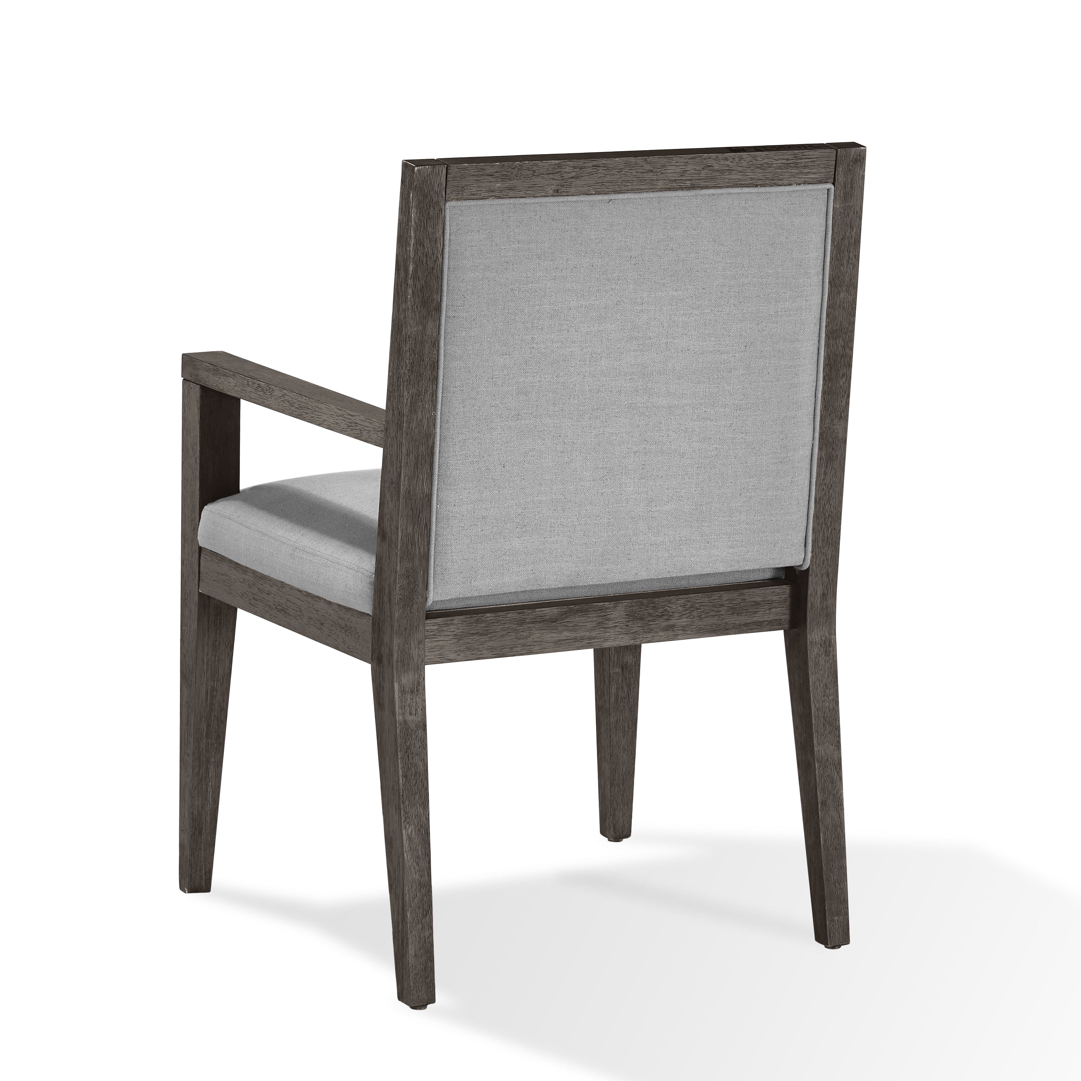 Modesto Wood Frame Upholstered Arm Chair in Koala Linen and French Roast (Set of 2) - Image 7