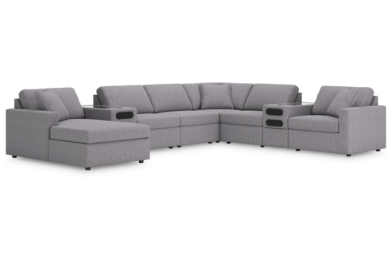 Modmax Granite 8-Piece Sectional with Audio System and LAF Chaise