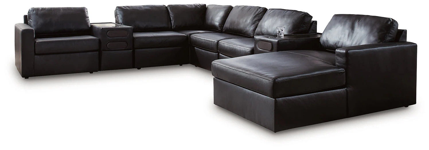 ModMax II Black 8-Piece Sectional with RAF Chaise and Audio Consoles - Image 2
