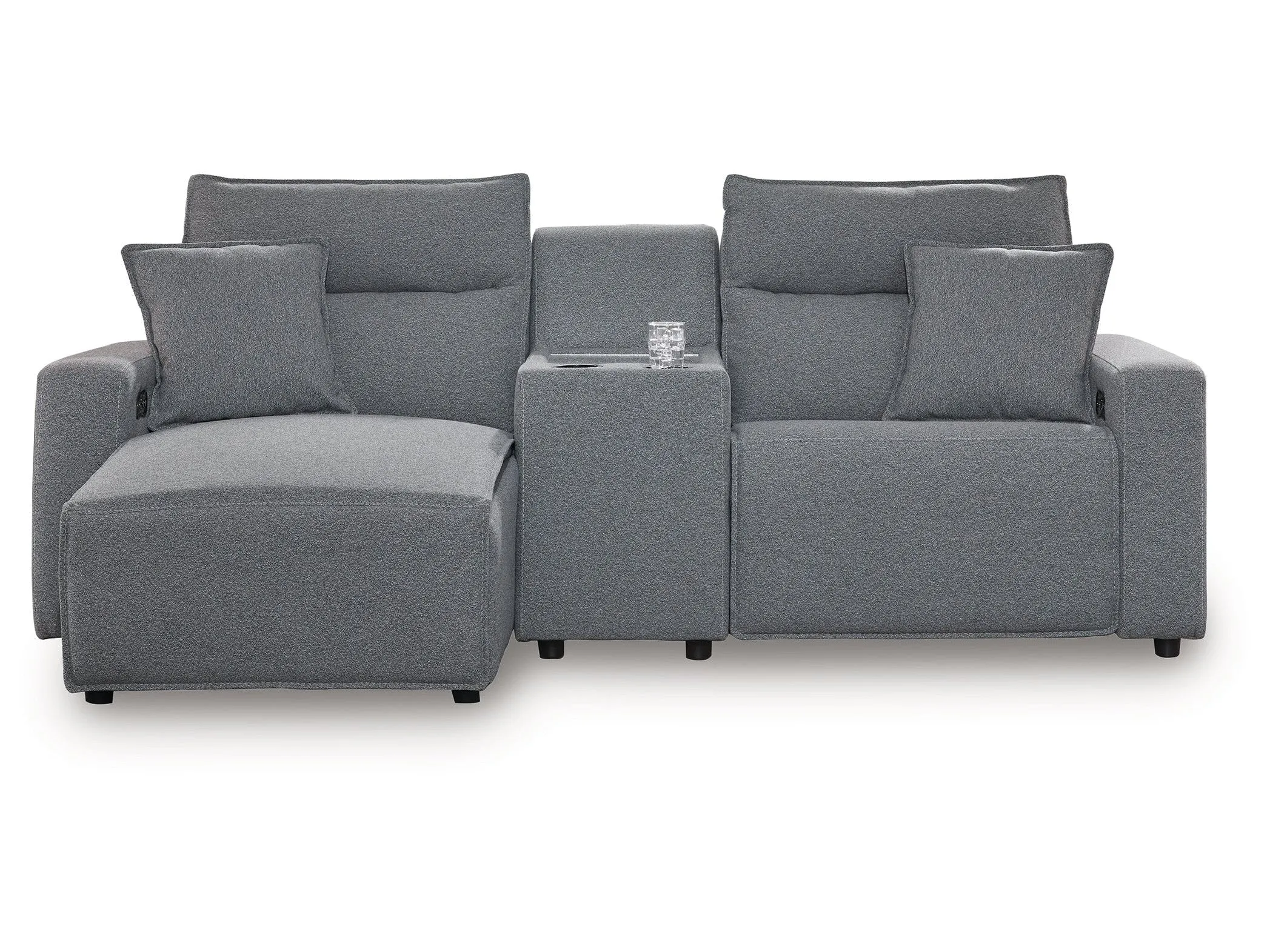 Modmax II Salt and Pepper 3-Piece Power Reclining Sectional with LAF Chaise - Image 2