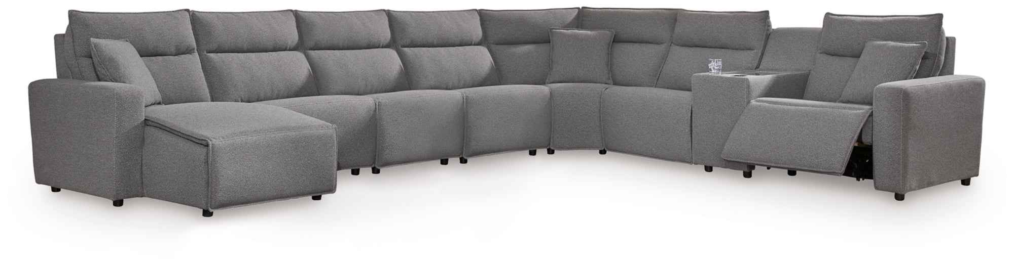 Modmax II Salt and Pepper Salt and Pepper 8-Piece Power Reclining Sectional with Console - Image 13