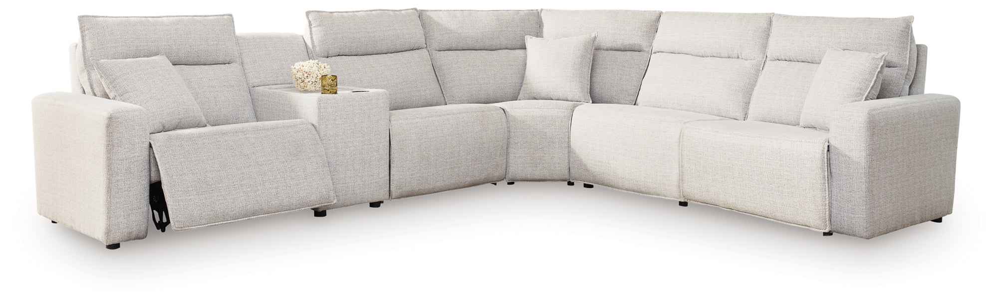 ModMax II Stone 6-Piece Power Reclining Sectional with Console