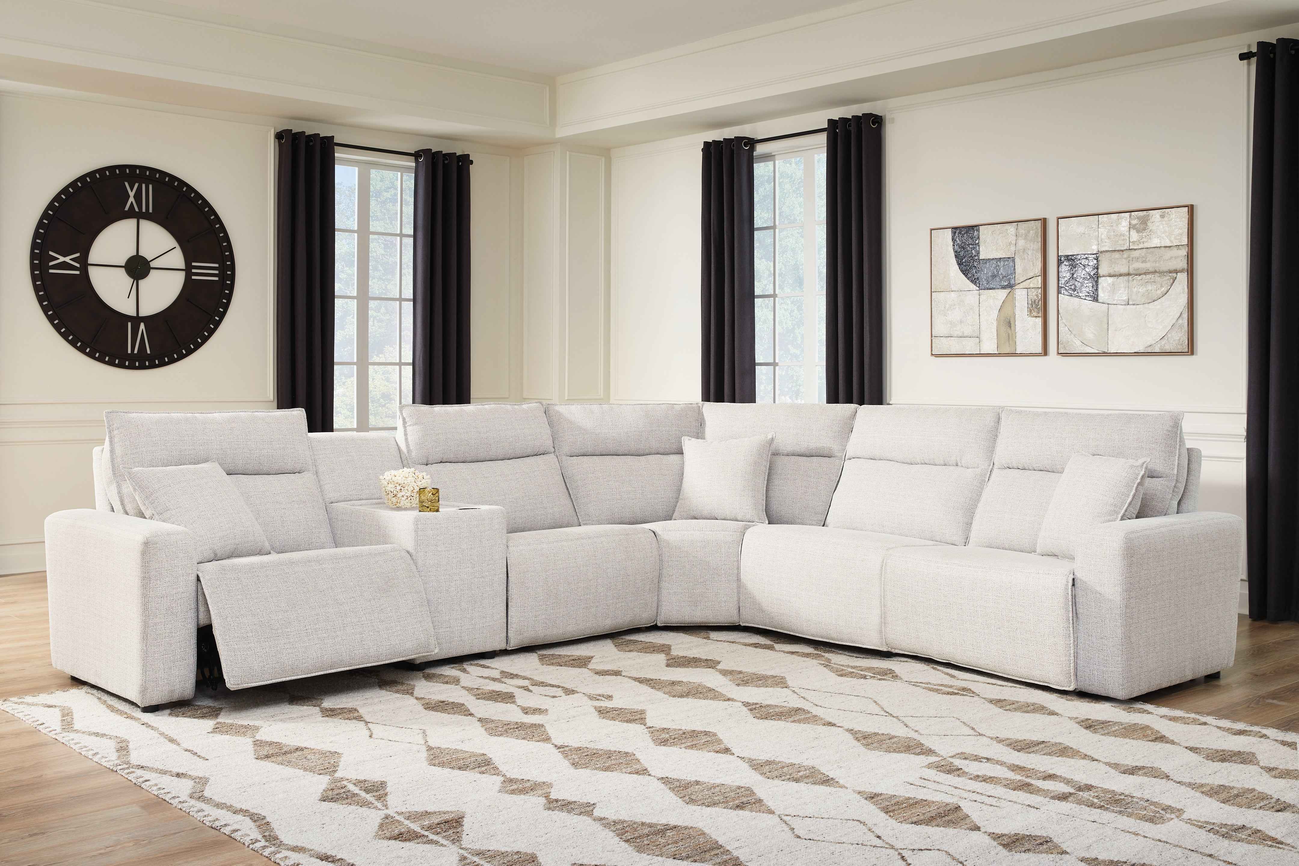 ModMax II Stone 6-Piece Reclining Sectional with Console