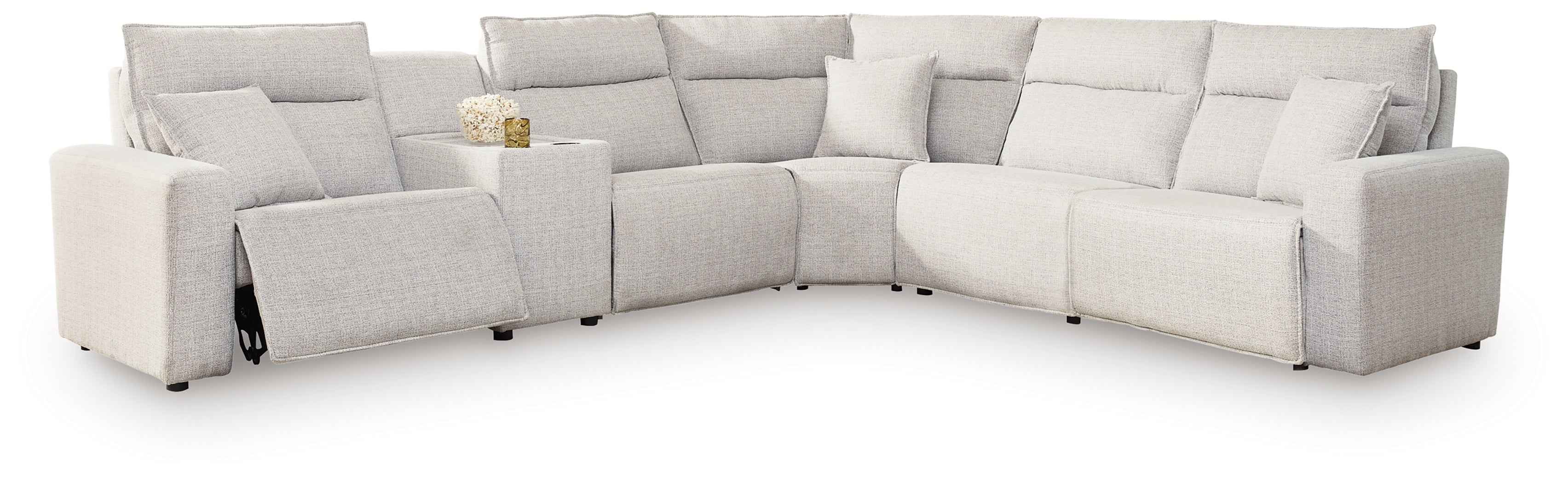 ModMax II Stone 6-Piece Reclining Sectional with Console - Image 2