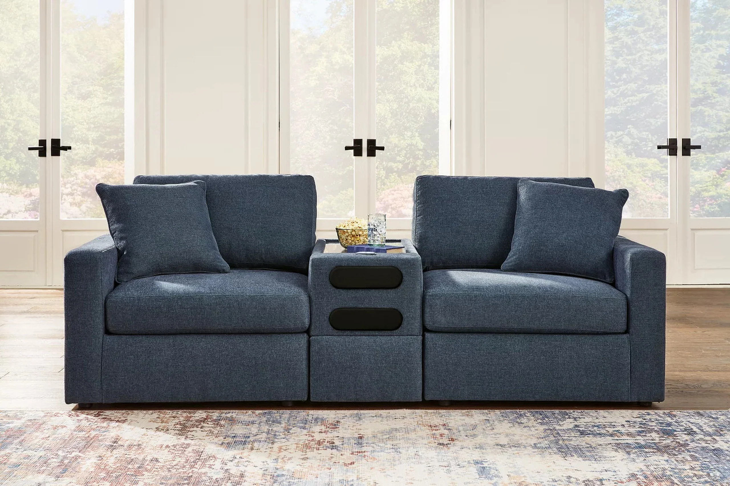 Modmax Ink 3-Piece Sectional and 2 Ottomans - Image 2
