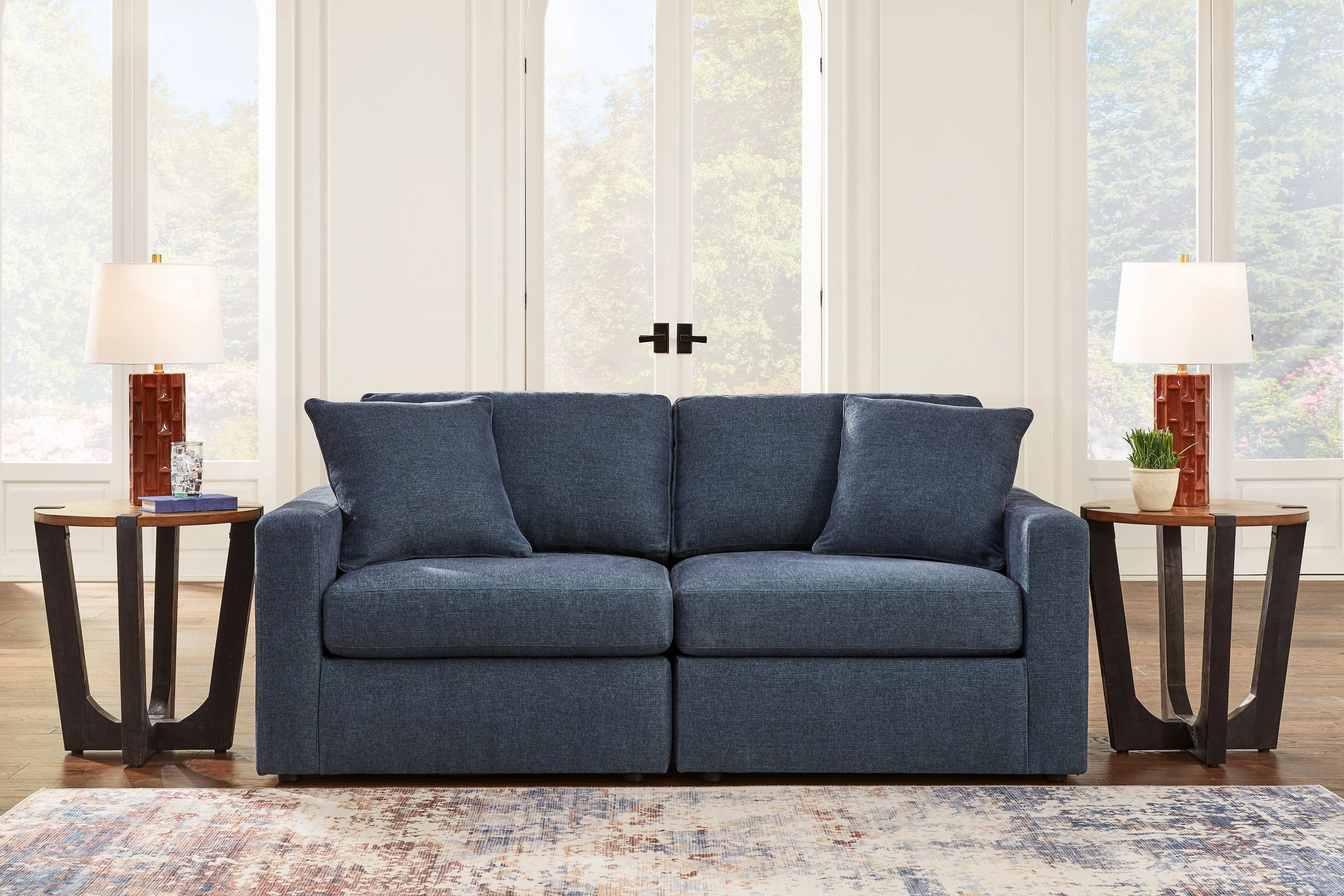 Modmax Ink Sofa and Loveseat with Storage Console - Image 3