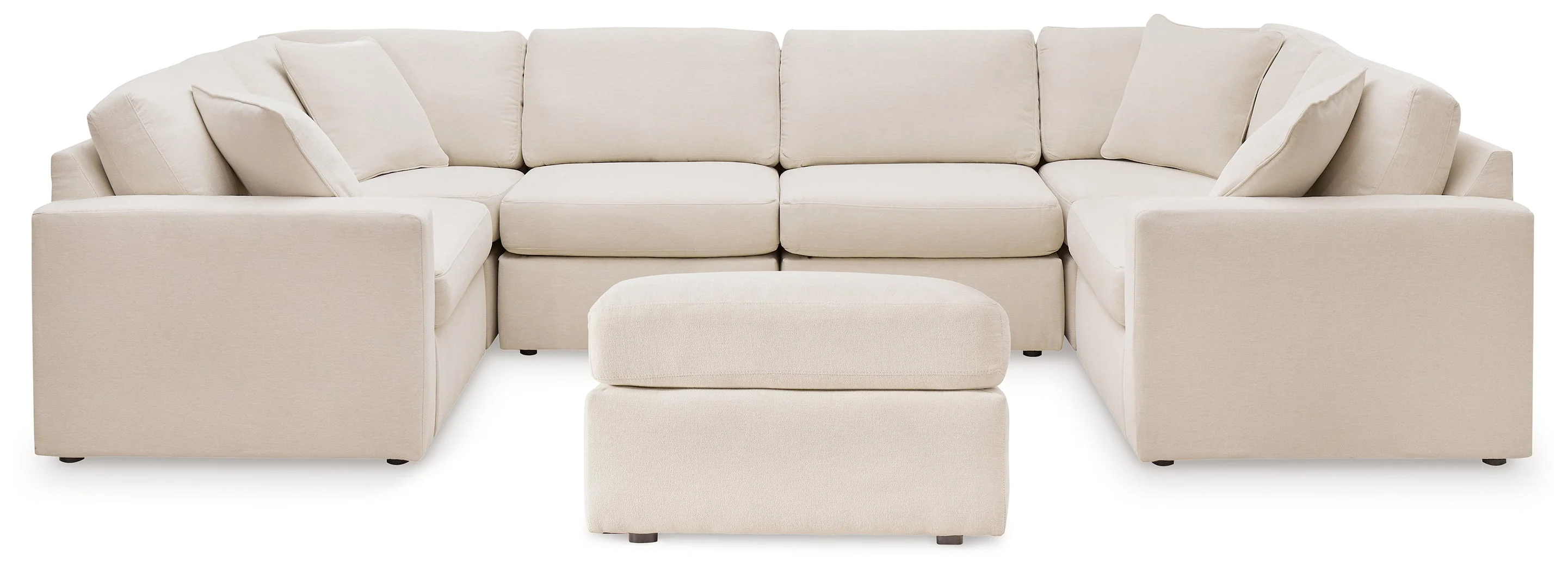Modmax Oyster 6-Piece Symmetrical Sectional with Ottoman