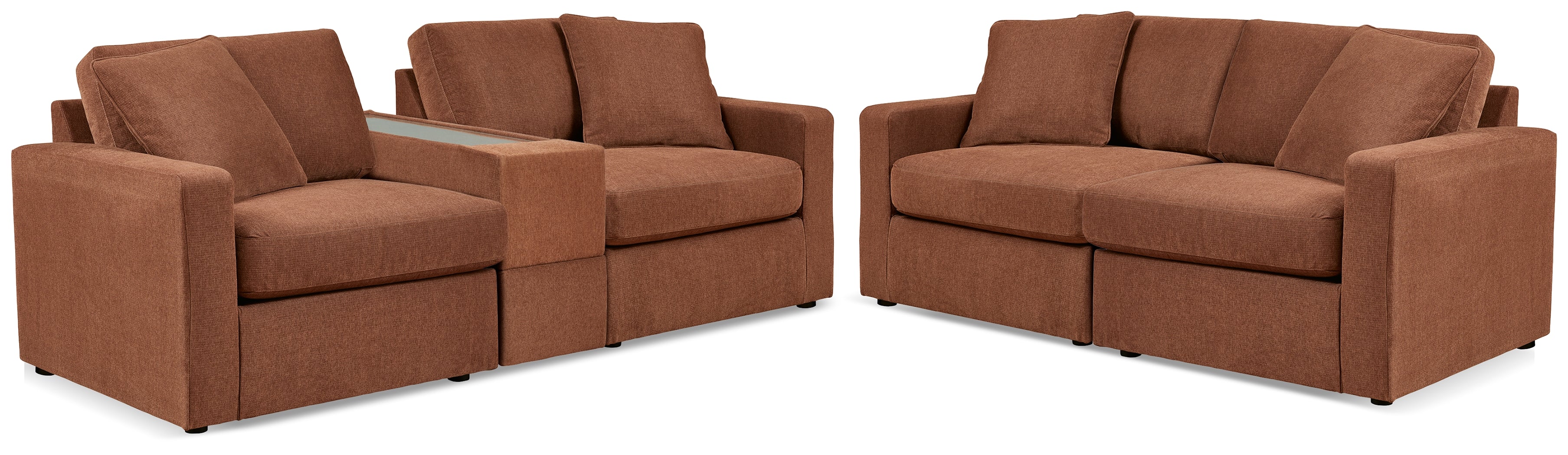 Modmax Spice Sofa and Loveseat with with Storage Console