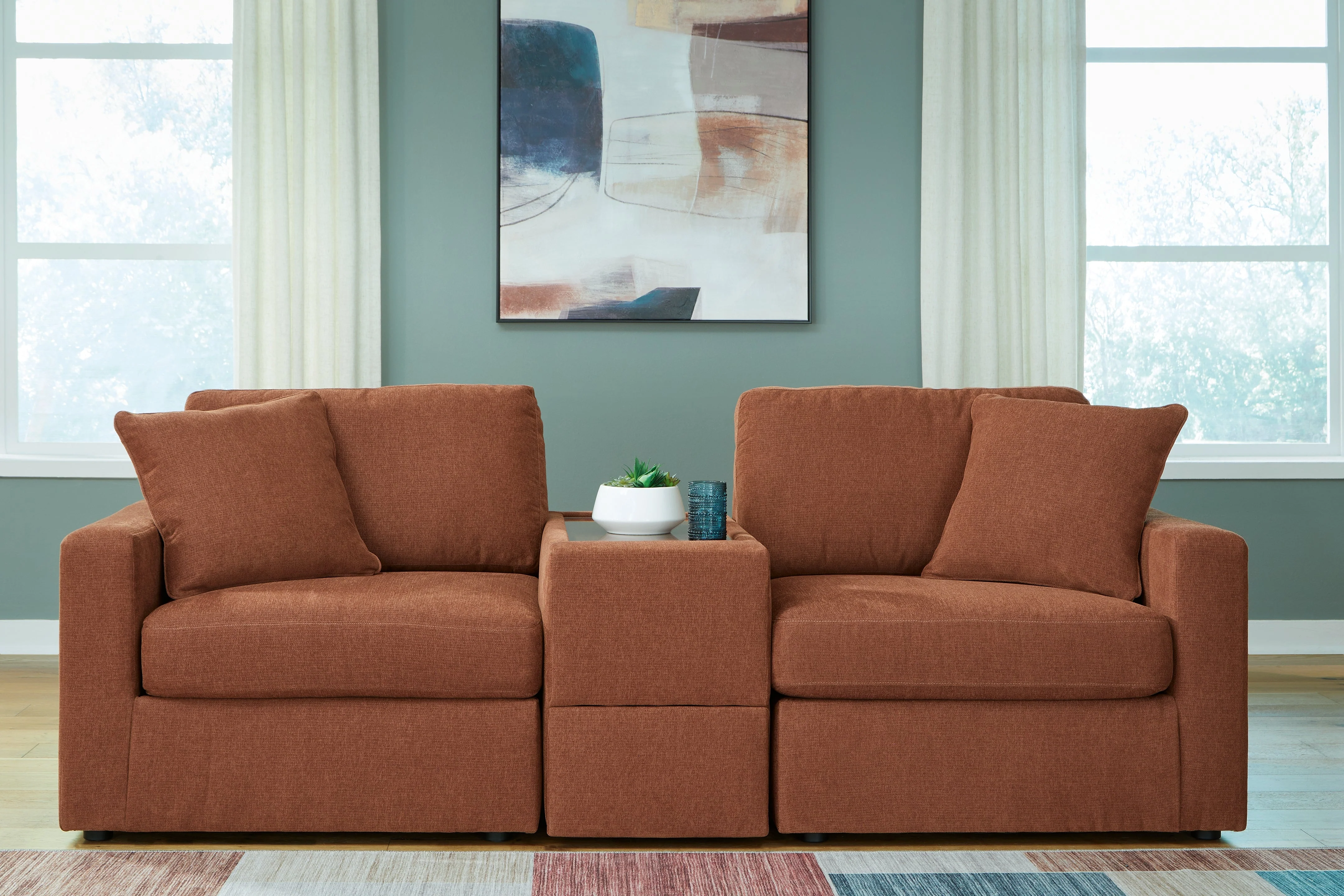 Modmax Spice Sofa and Loveseat with with Storage Console - Image 6