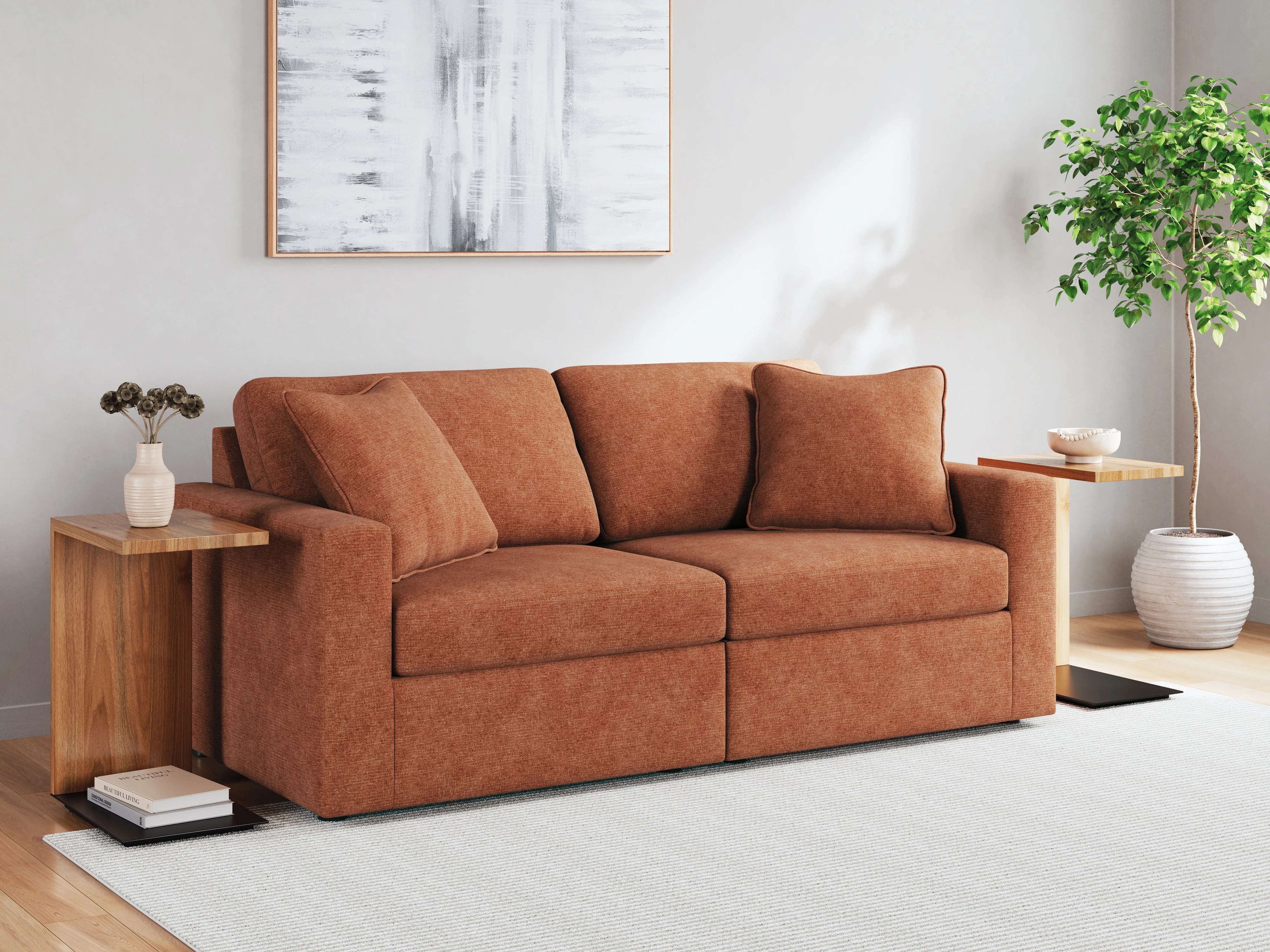 Modmax Spice Sofa and Loveseat with with Storage Console - Image 7