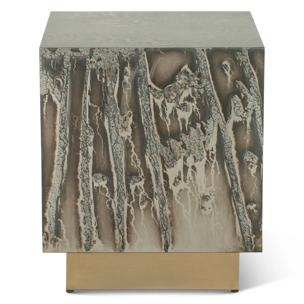 Mojave 20" Side Table in Desert Patina with Brass Base