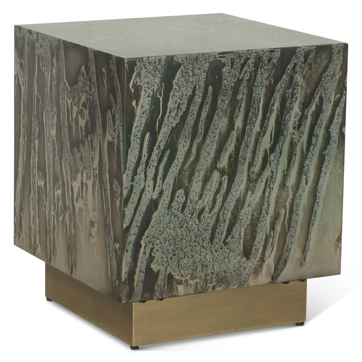 Mojave 20" Side Table in Desert Patina with Brass Base - Image 2