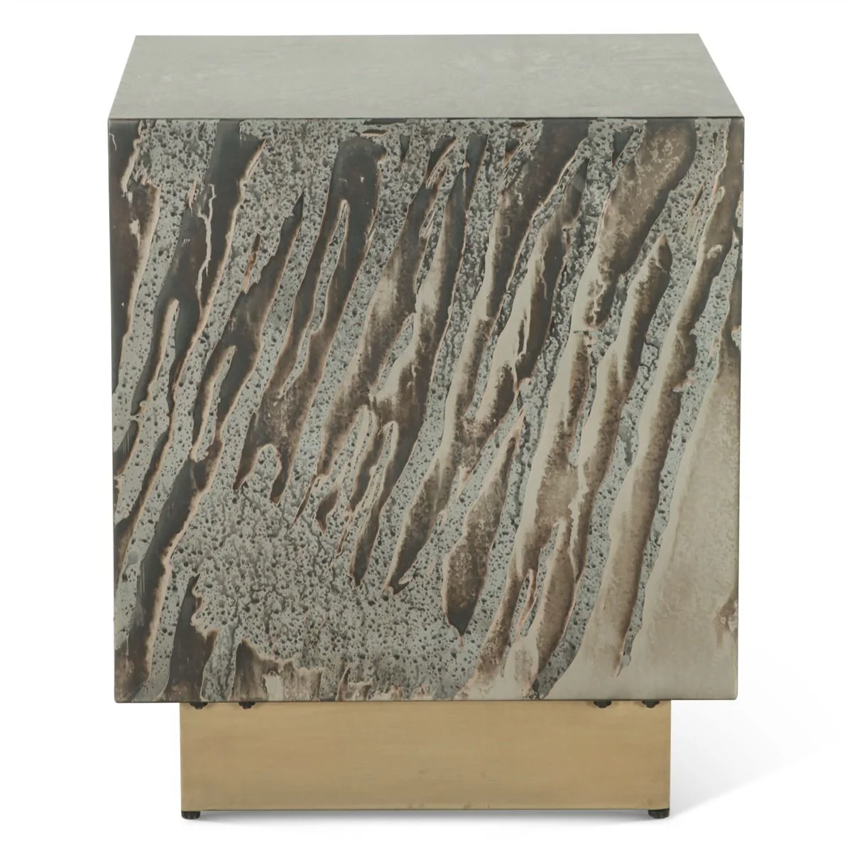 Mojave 20" Side Table in Desert Patina with Brass Base - Image 3
