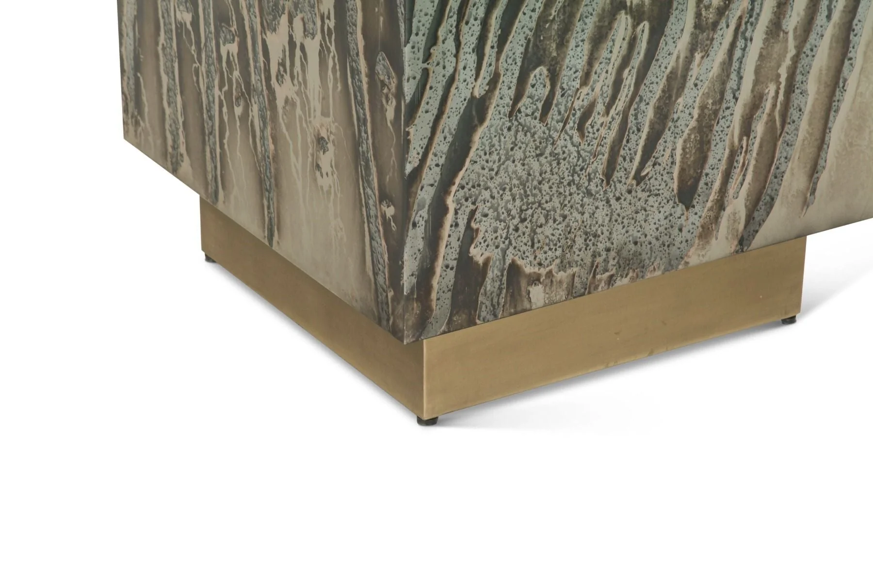 Mojave 20" Side Table in Desert Patina with Brass Base - Image 5