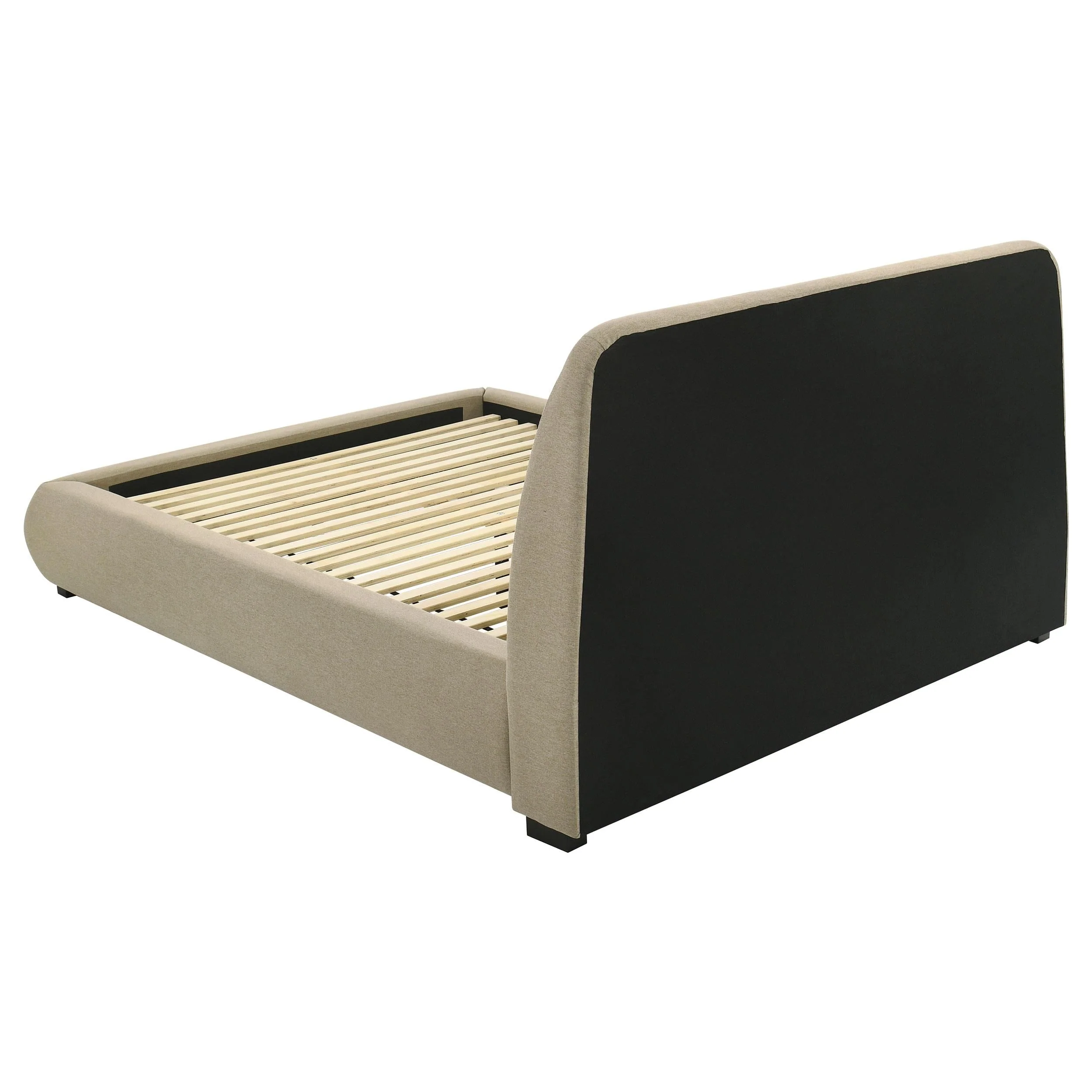 Mokena Brown Upholstered California King Platform Bed - Image 5
