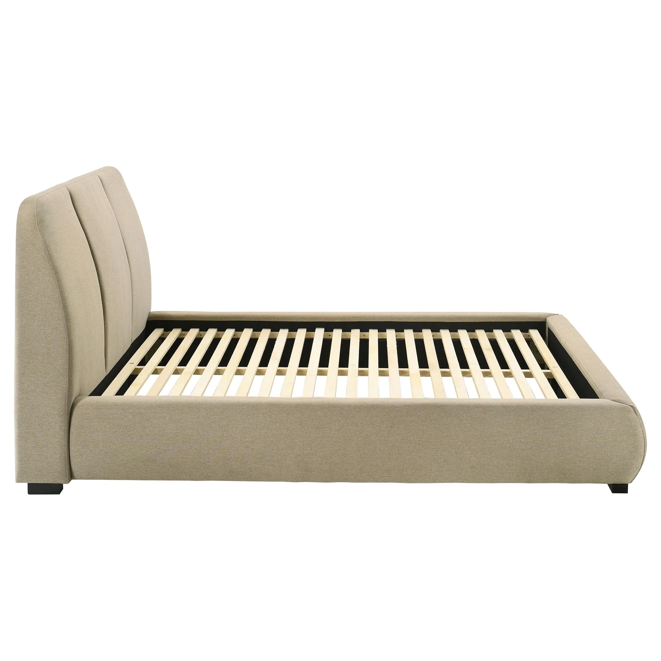 Mokena Brown Upholstered California King Platform Bed - Image 6