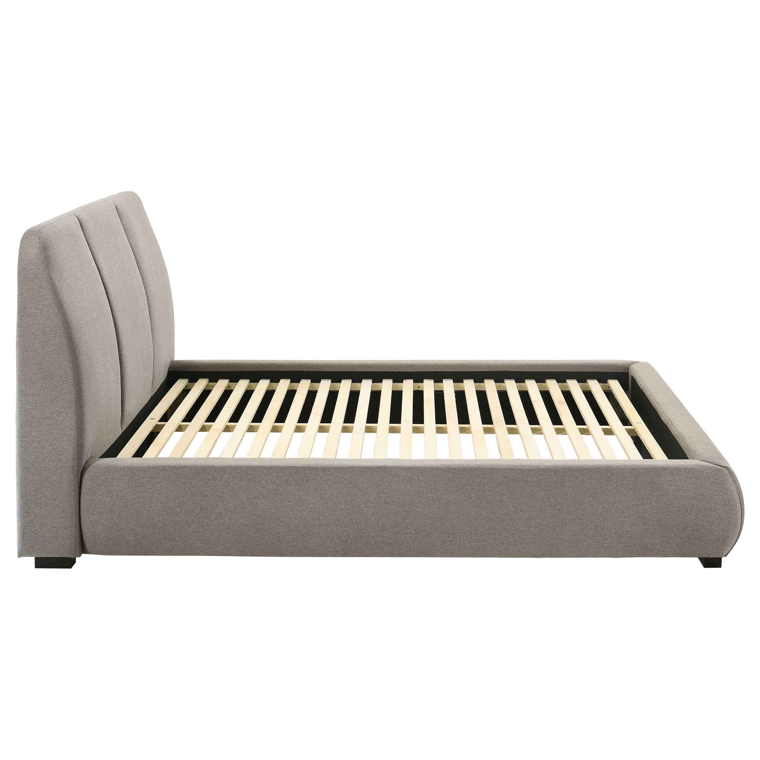 Mokena Taupe 46-inch Upholstered Queen Platform Bed - Image 6