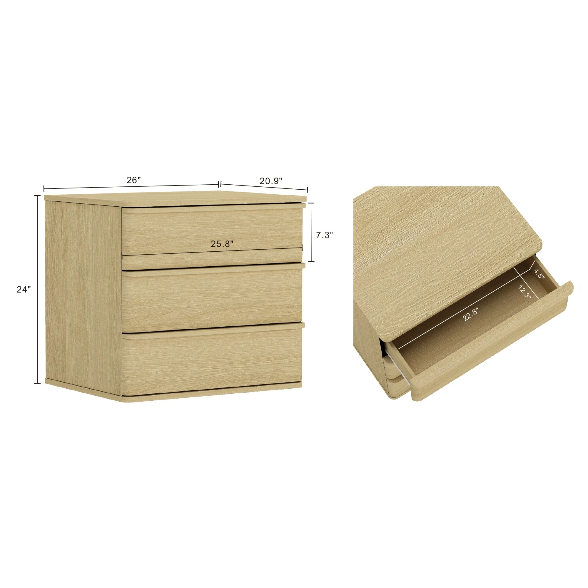 Molly Nightstand in Natural Oak (set of 2) - Image 3