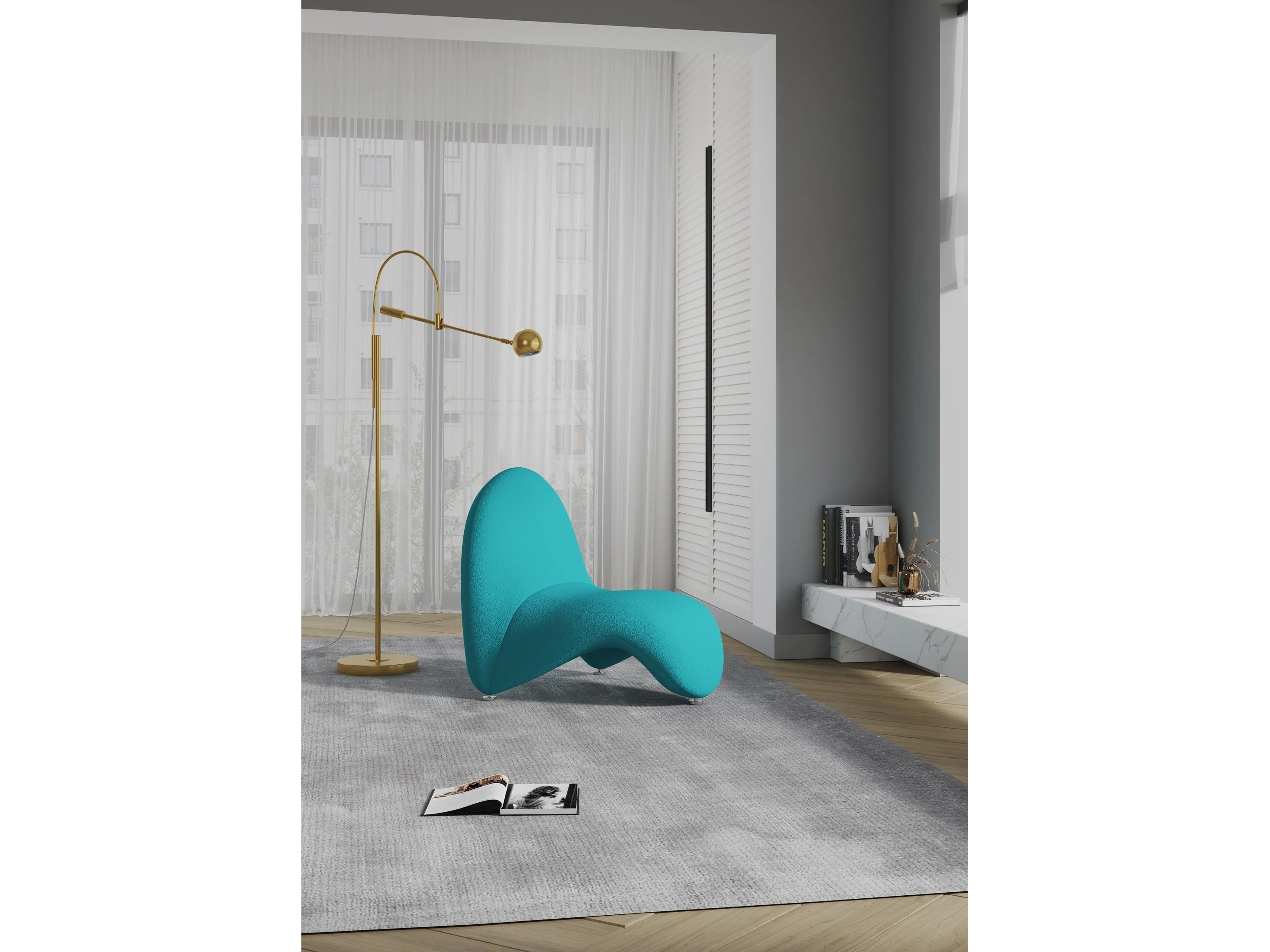 MoMa Accent Chair in Teal (set of 2)