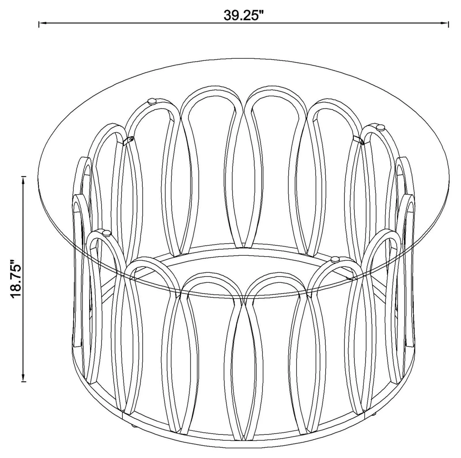 Monett Chocolate Chrome/Clear Round Coffee Table - Image 4
