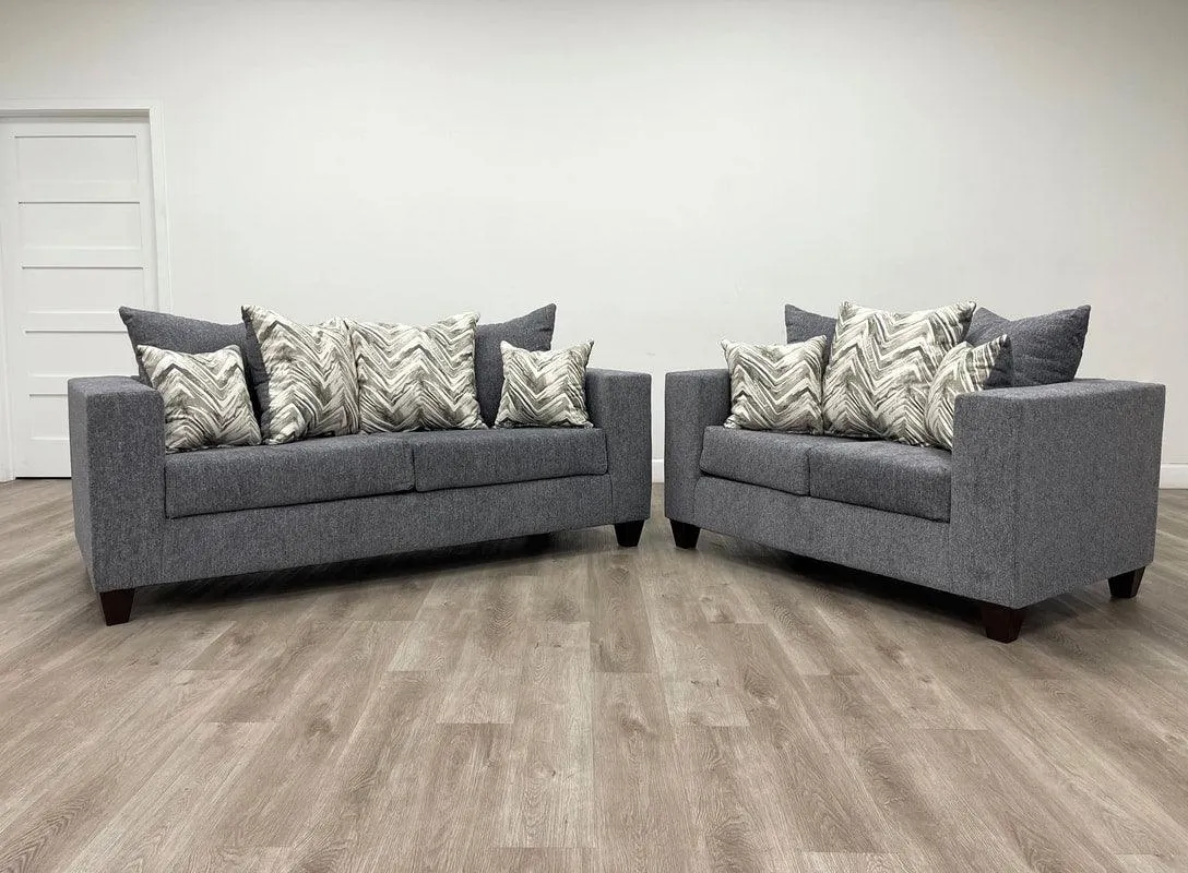 Monroe Charcoal Sofa & Loveseat