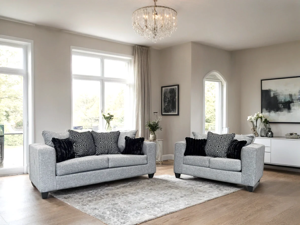 Monroe Gunmetal Sofa & Loveseat