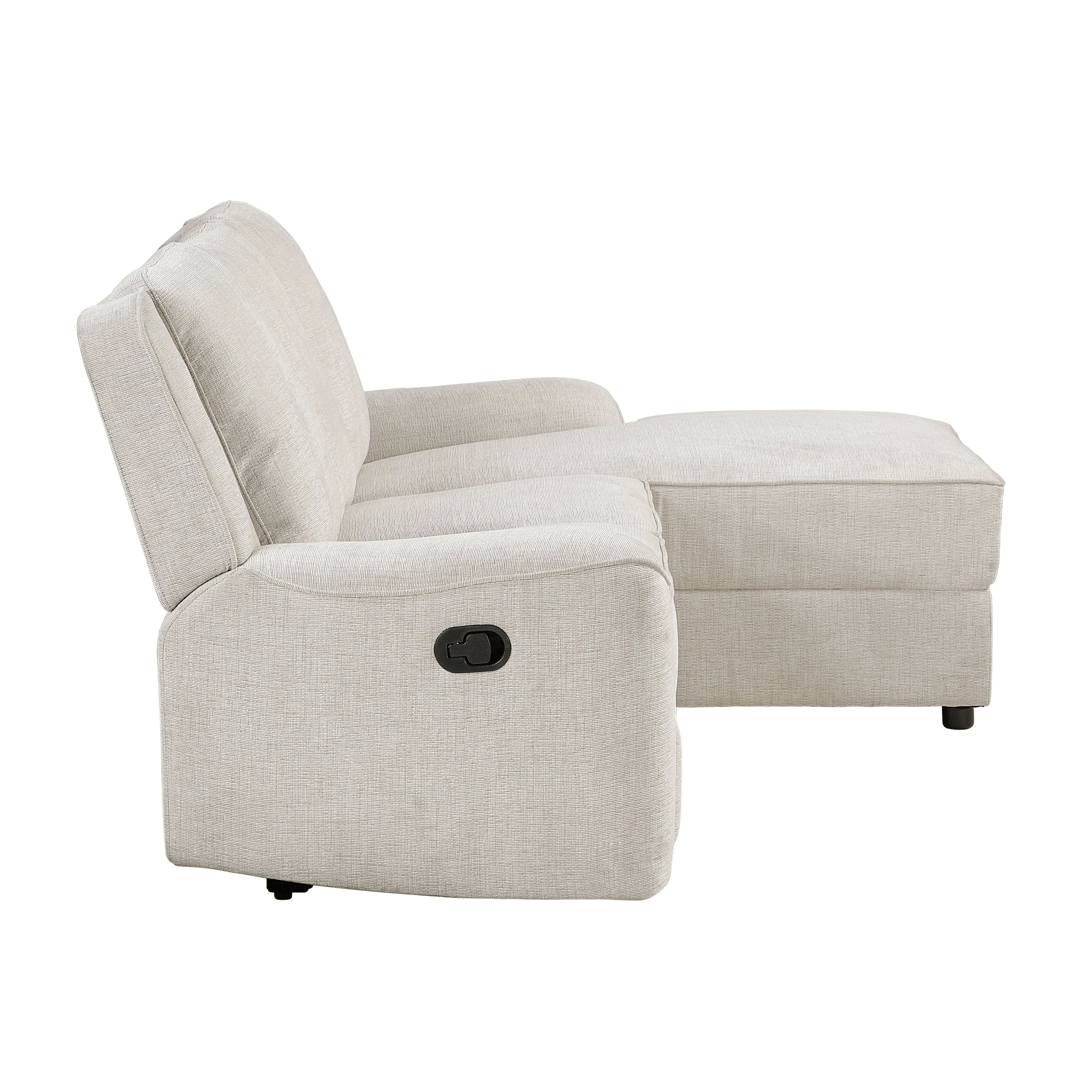 Monterey Beige Chenille Reclining Sectional with Right Chaise - Image 5