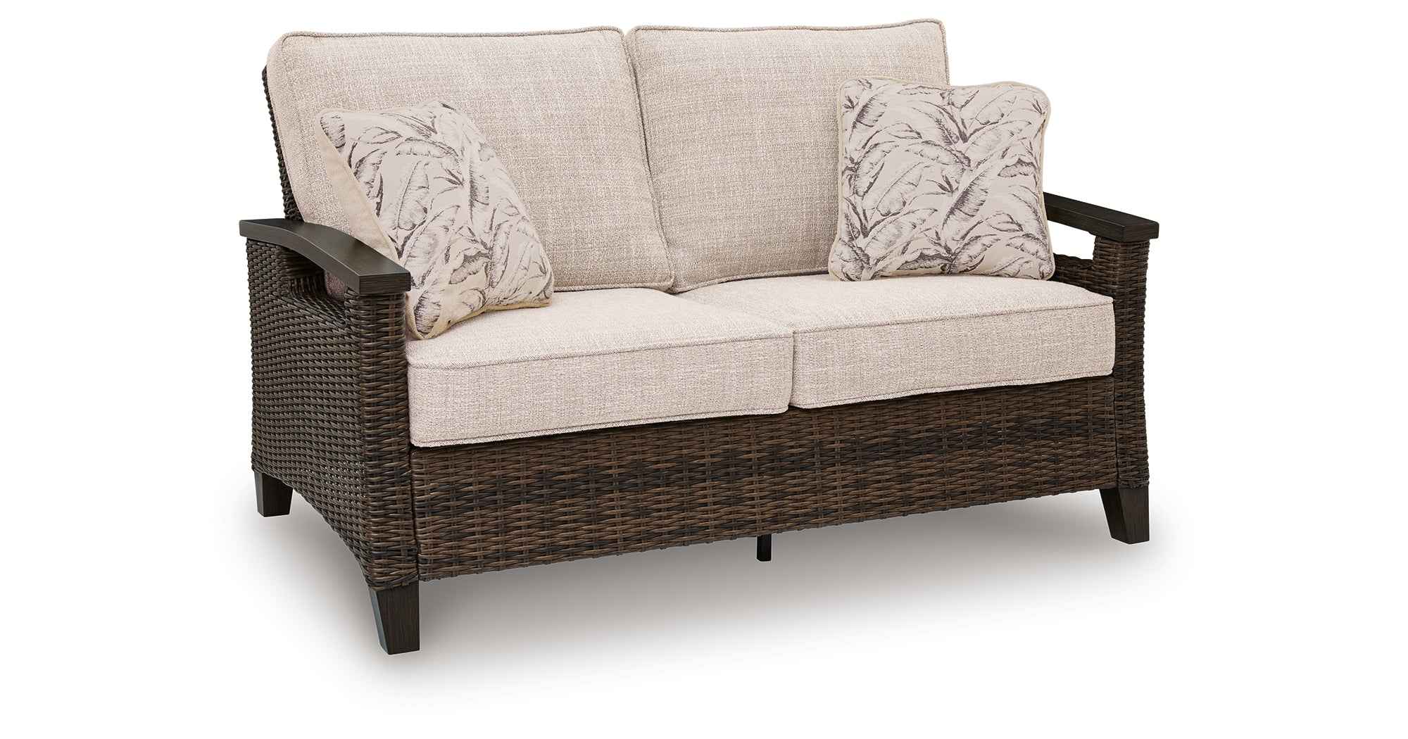 Monterey Point Dark Brown Outdoor Loveseat with Cushion - Image 7