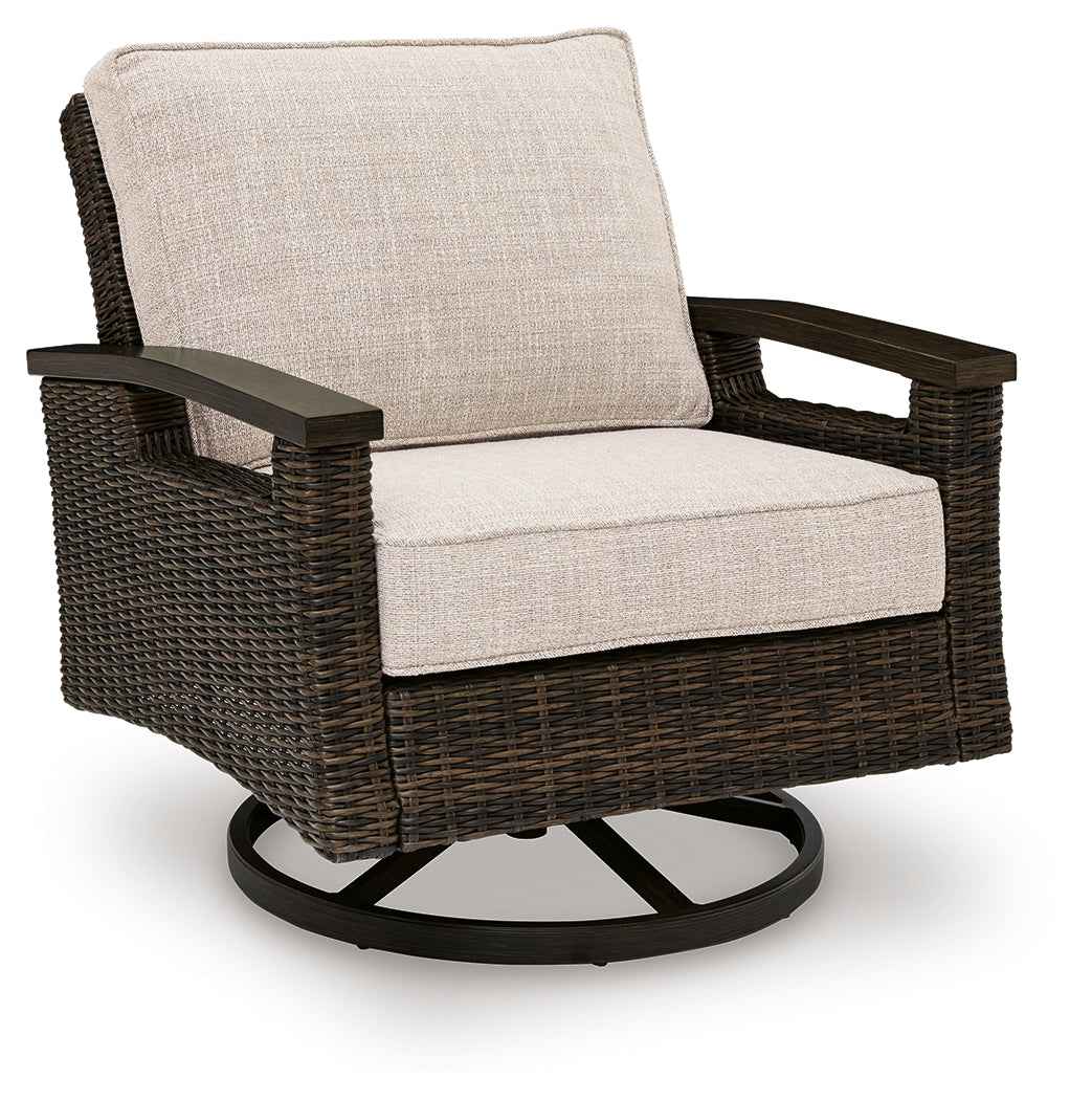 Monterey Point Dark Brown Outdoor Swivel Lounge Chair (Set of 2) - Image 3