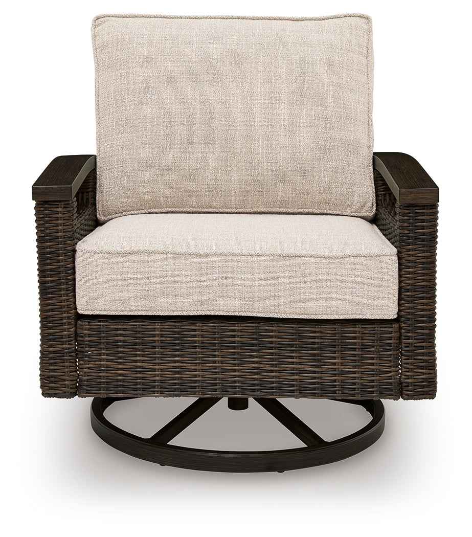 Monterey Point Dark Brown Outdoor Swivel Lounge Chair (Set of 2) - Image 4