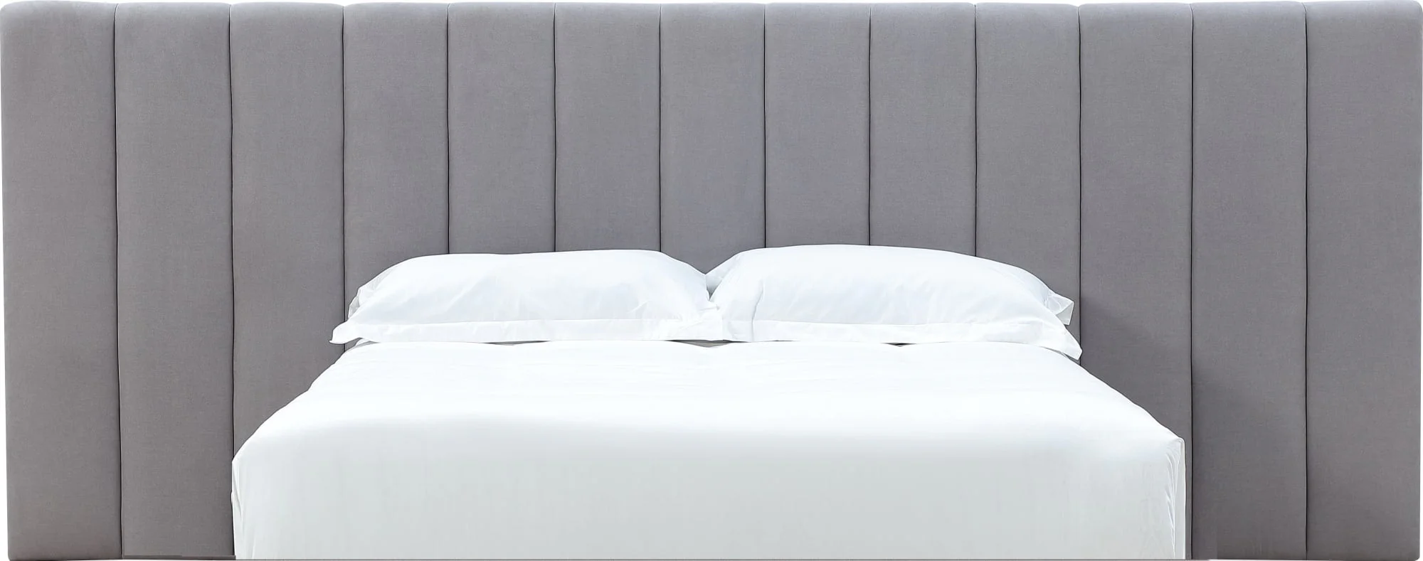 Monty Gray California King Channeled Wall Bed Headboard Only - Image 2