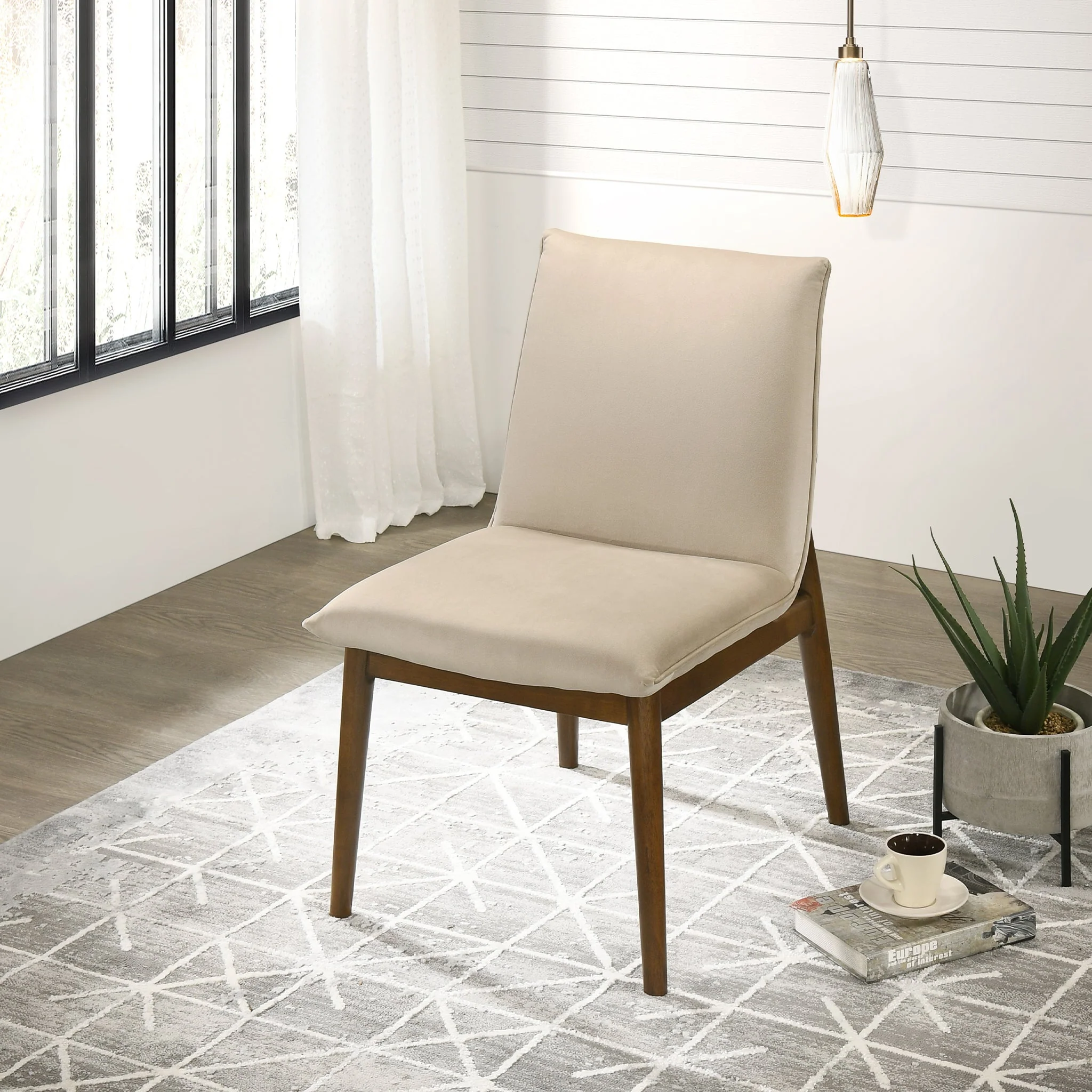 Monza Beige Velvet Dining Chair (Set Of 2) - Image 2