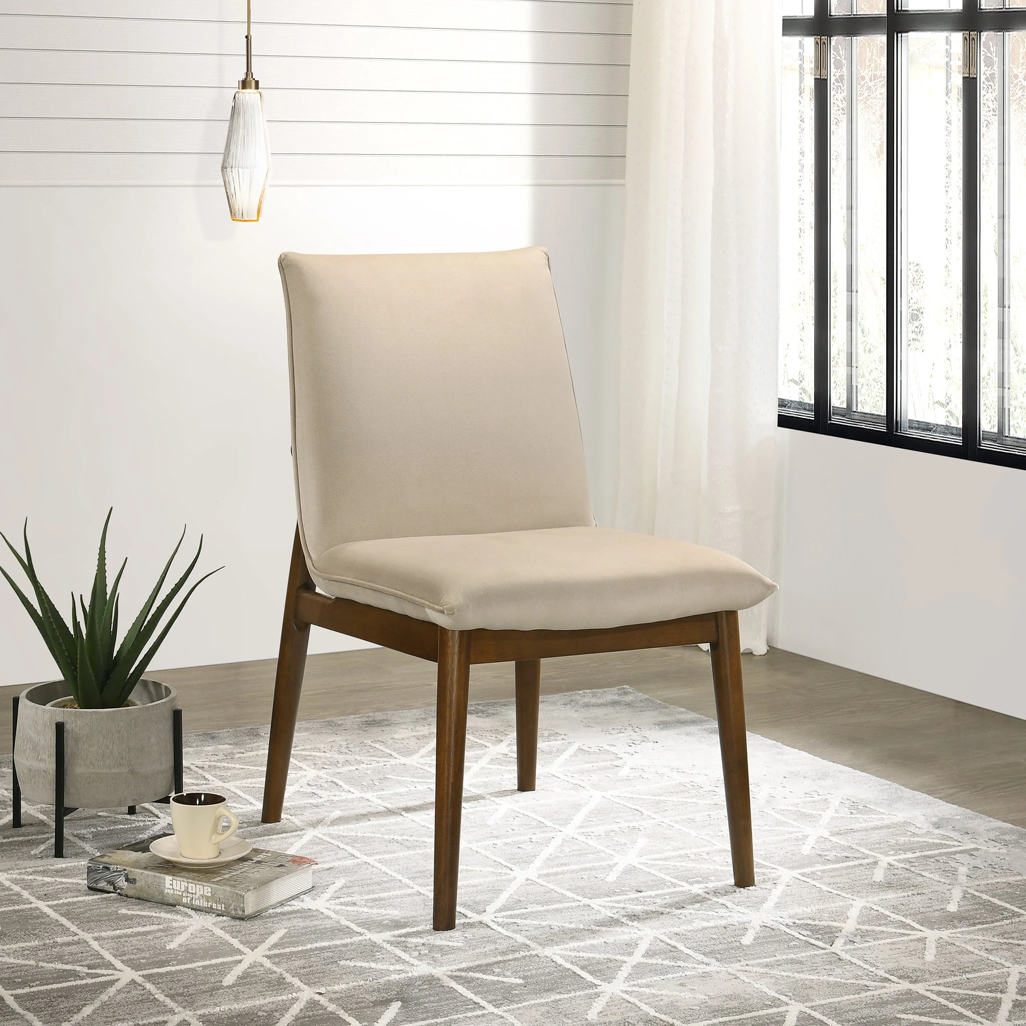 Monza Beige Velvet Dining Chair (Set Of 2) - Image 3