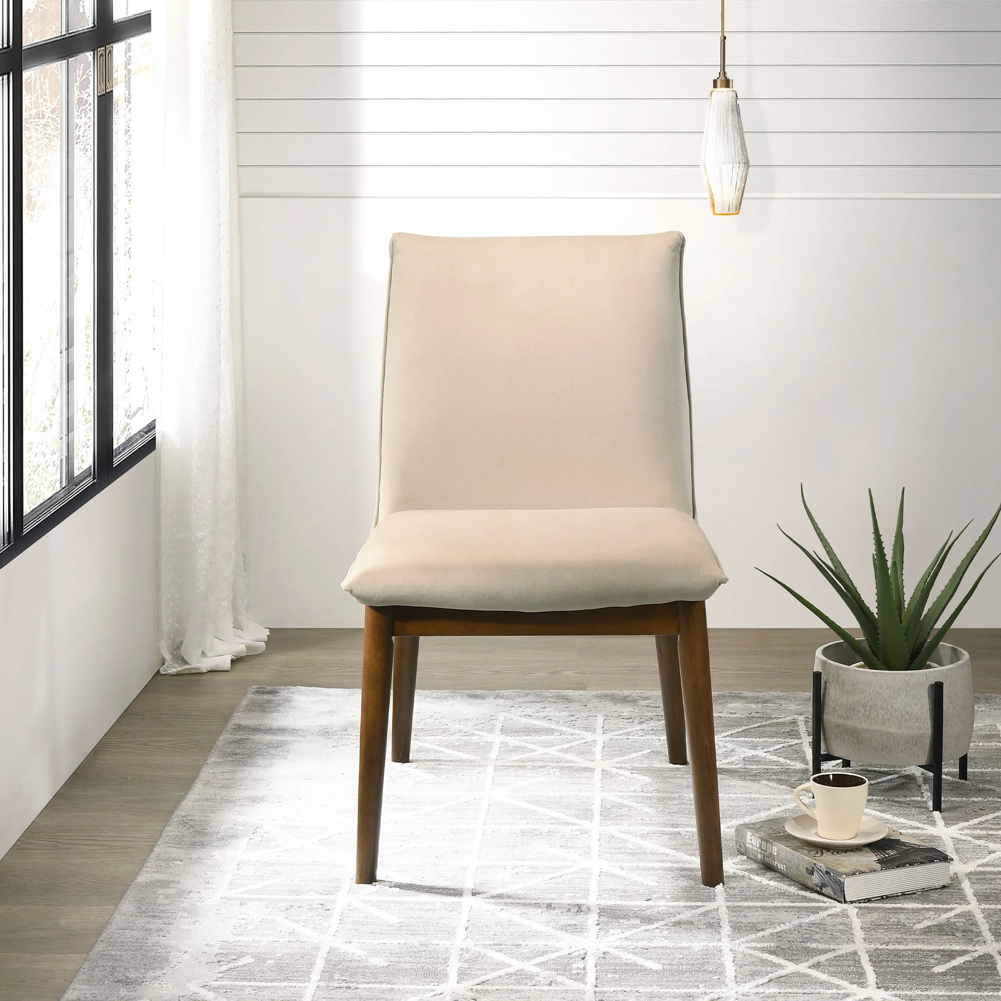 Monza Beige Velvet Dining Chair (Set Of 2) - Image 4