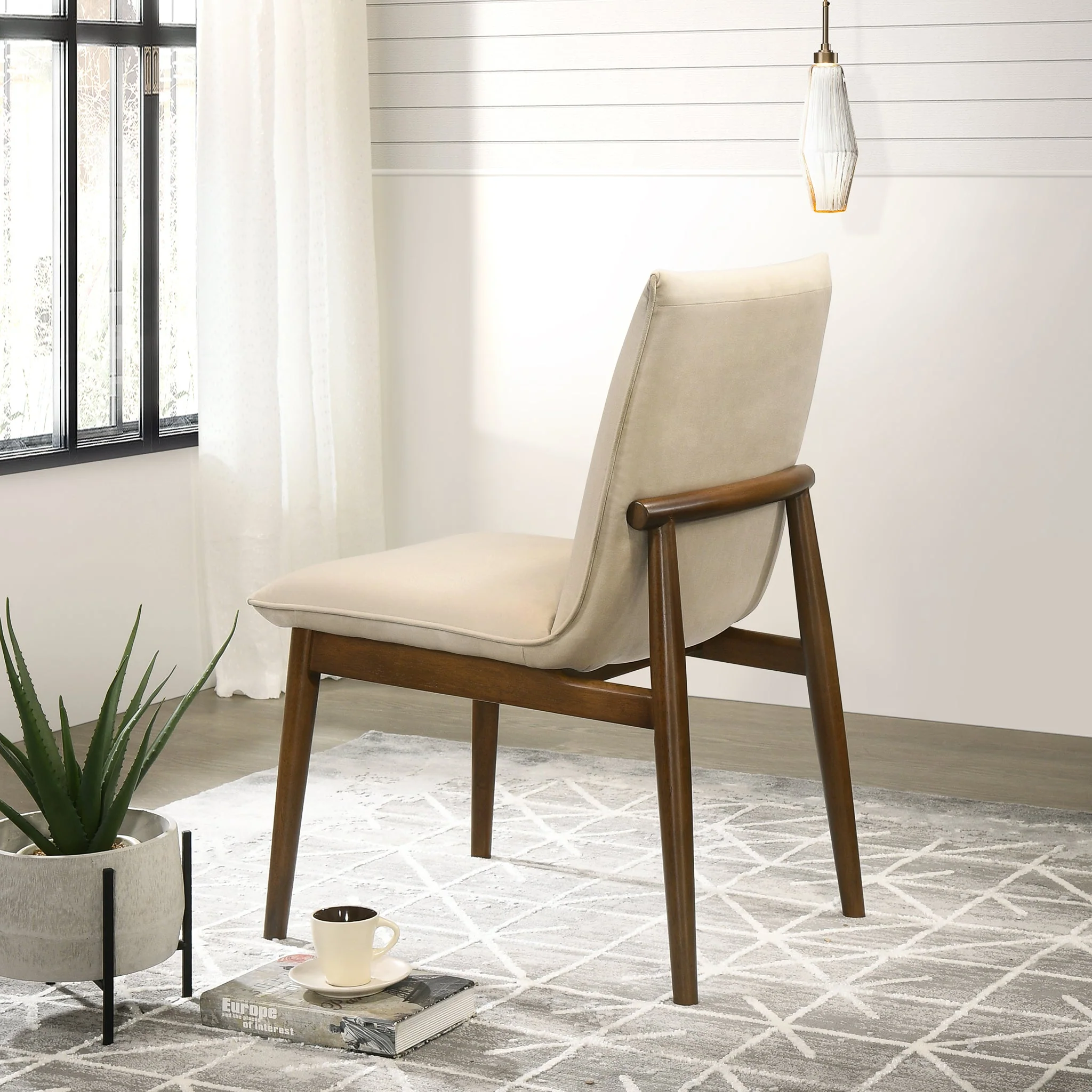 Monza Beige Velvet Dining Chair (Set Of 2) - Image 5