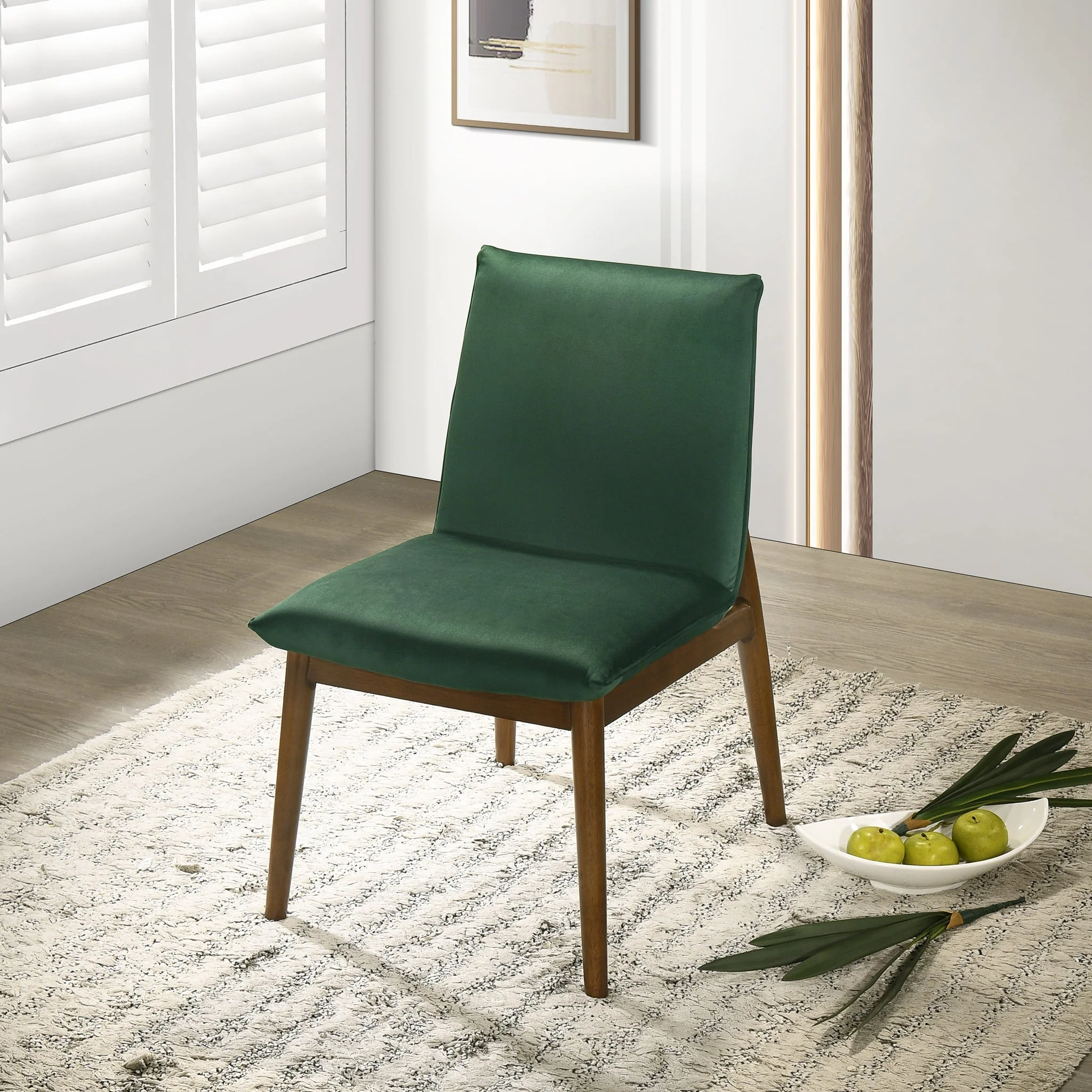 Monza Dark Green Velvet Dining Chair (Set Of 2) - Image 2