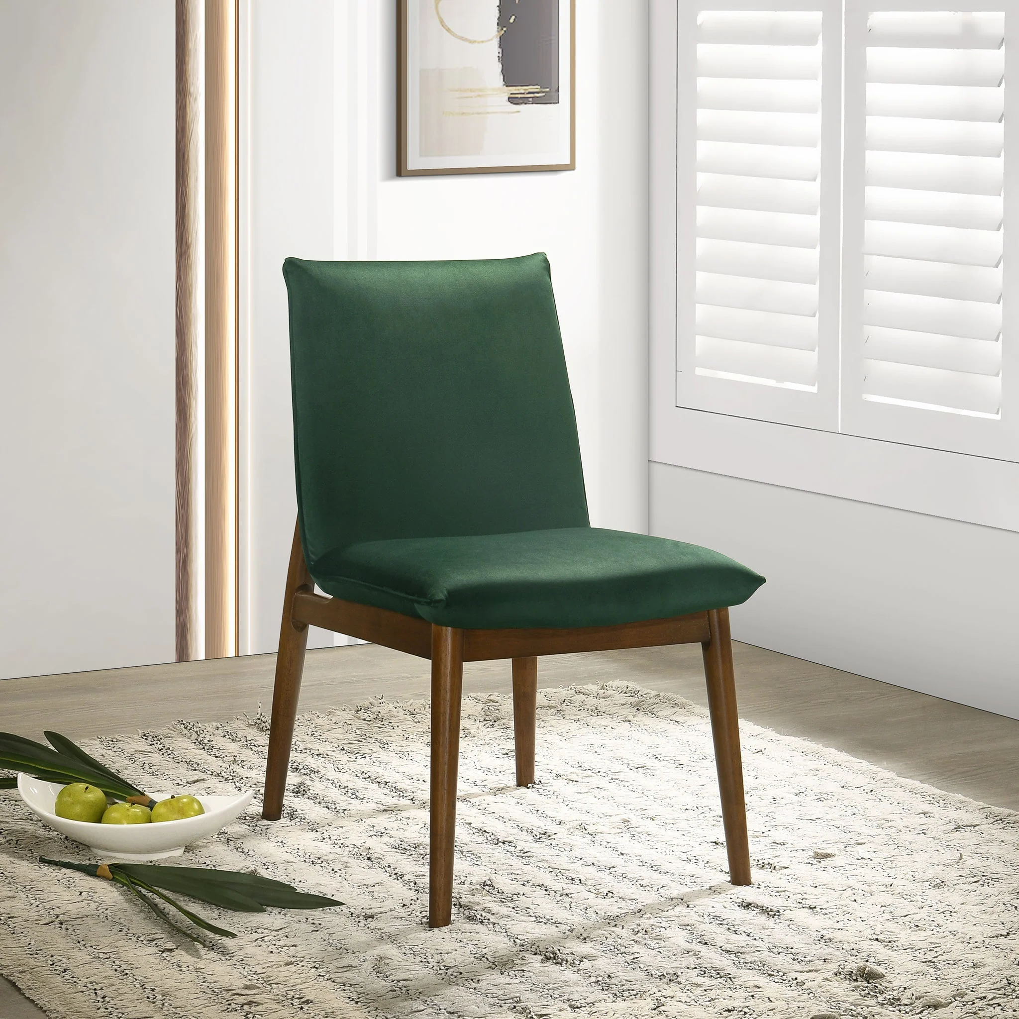 Monza Dark Green Velvet Dining Chair (Set Of 2) - Image 3